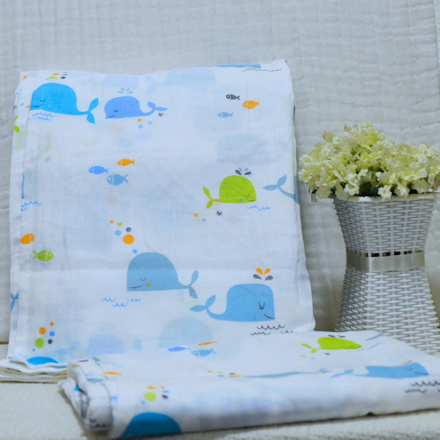 Muslin Swaddle Blankets - Plain 120 x 120 cm Collection V