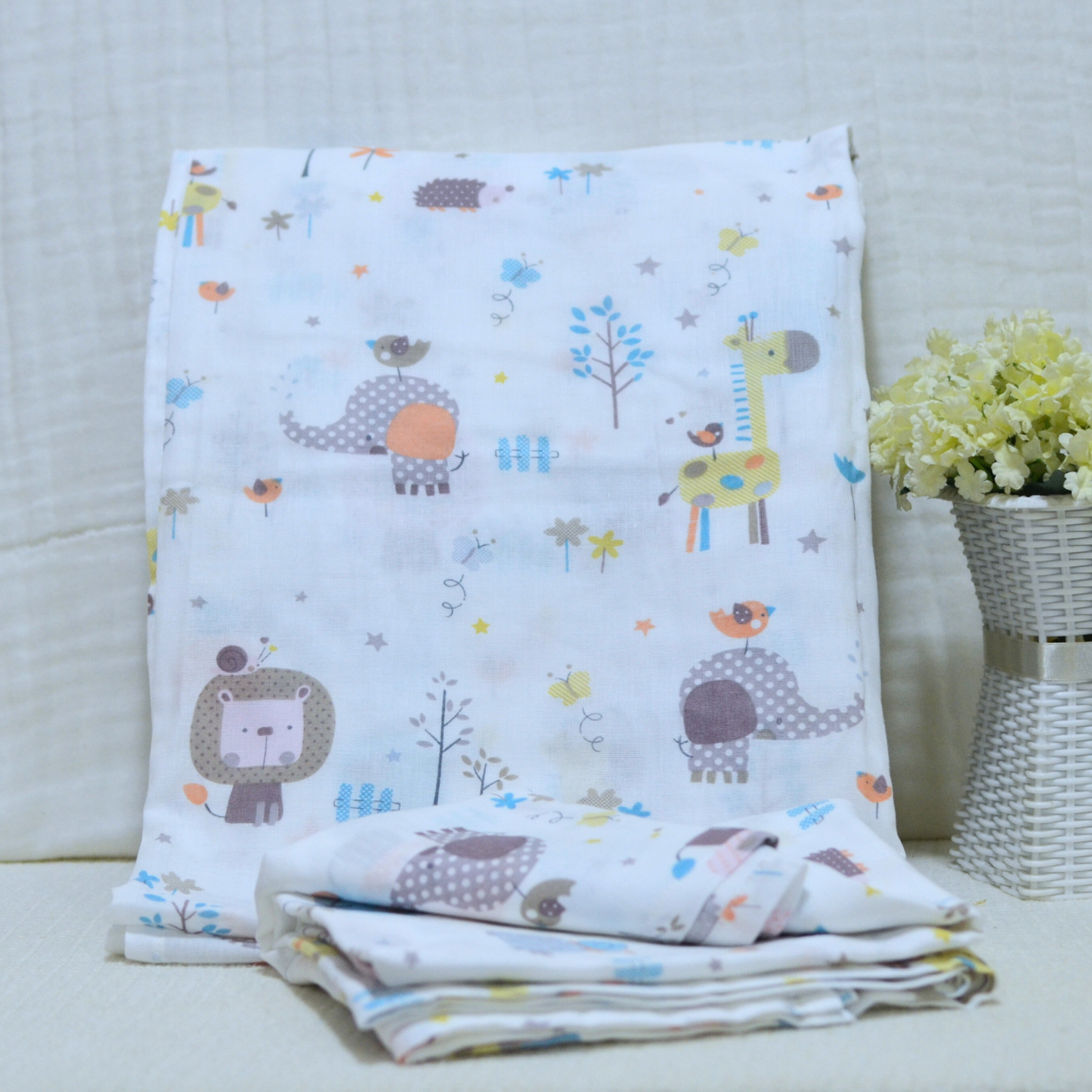Muslin Swaddle Blankets - Plain 120 x 120 cm Collection V