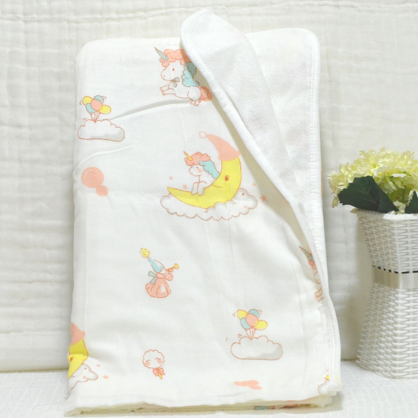 Muslin Cotton and Terry Baby Towel - 90x90cm