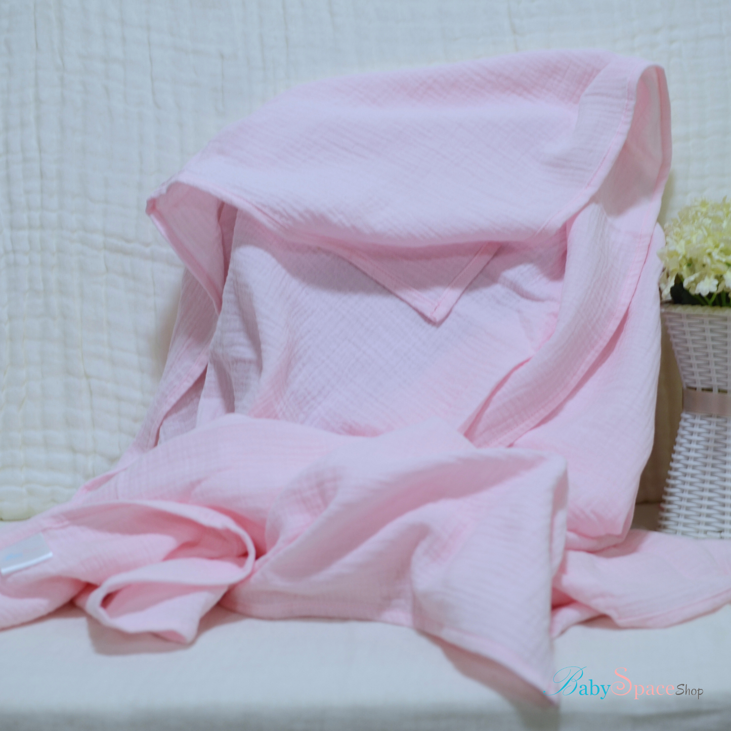 Double Crepe Muslin Cotton Baby Blanket 90x90cm (Colours)