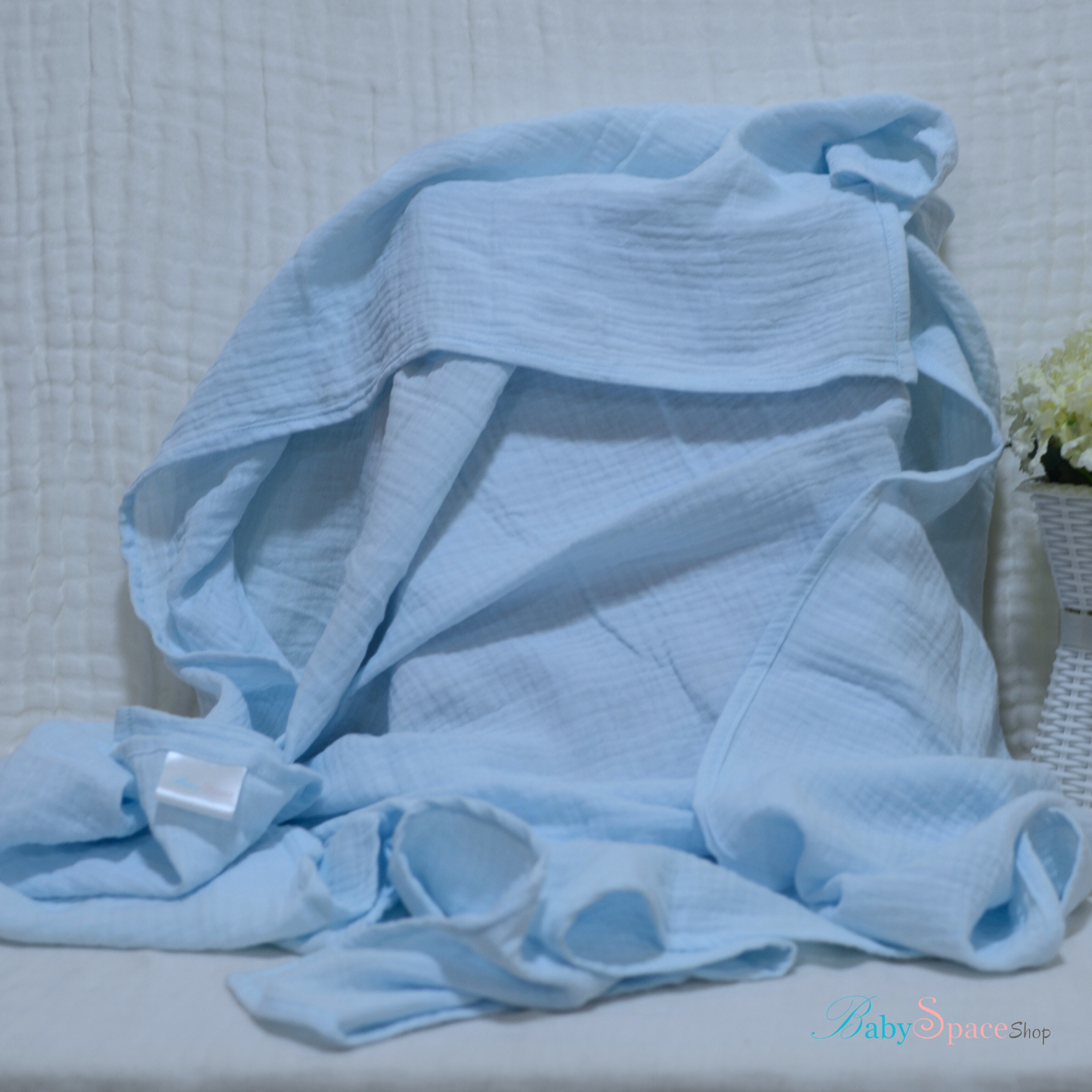 Double Crepe Muslin Cotton Baby Blanket 90x90cm (Colours)