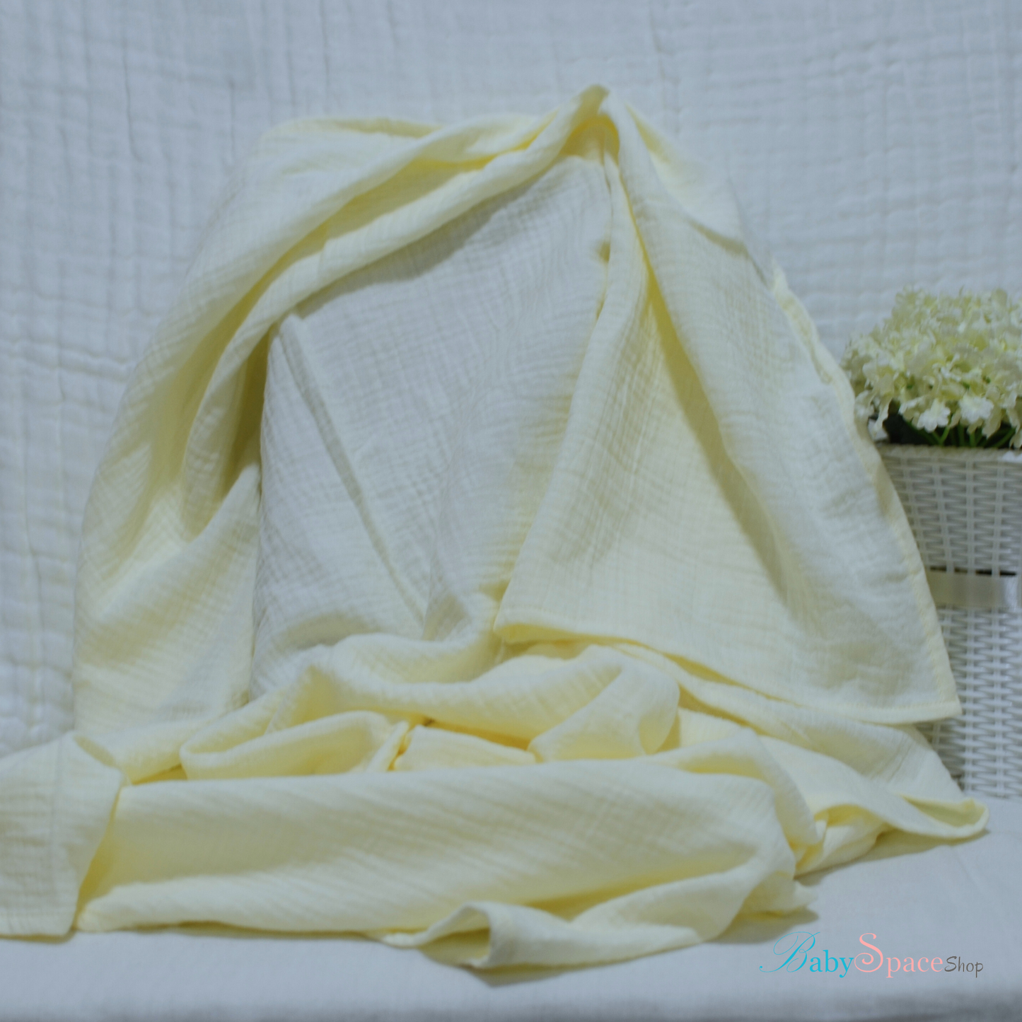 Double Crepe Muslin Cotton Baby Blanket 90x90cm (Colours)