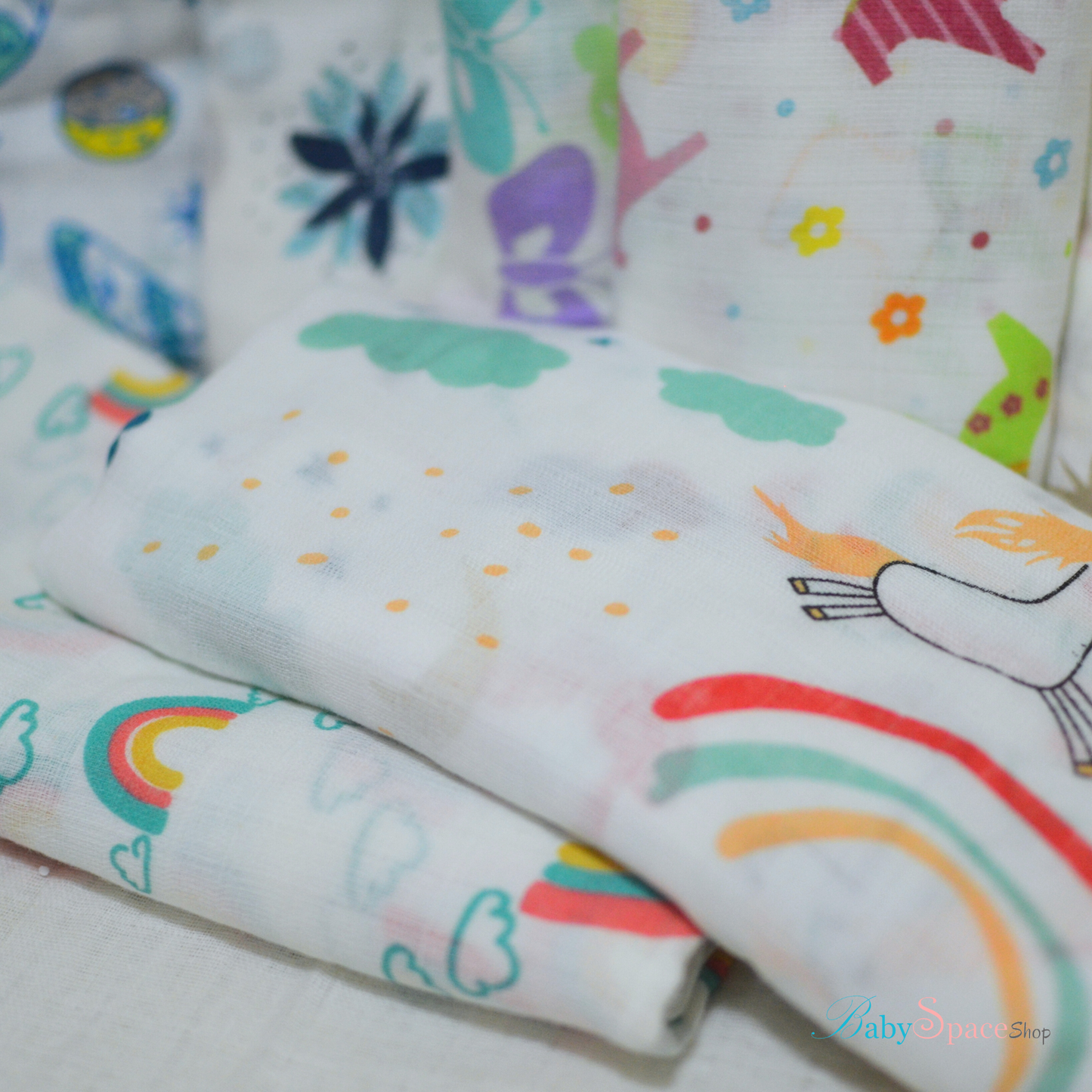 Muslin Cotton Receiving Baby Blanket 86x86cm