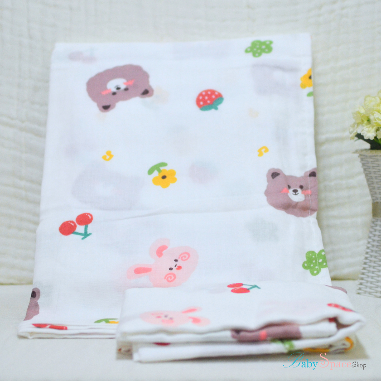 Muslin Swaddle Blankets - Plain 120 x 120 cm Collection V
