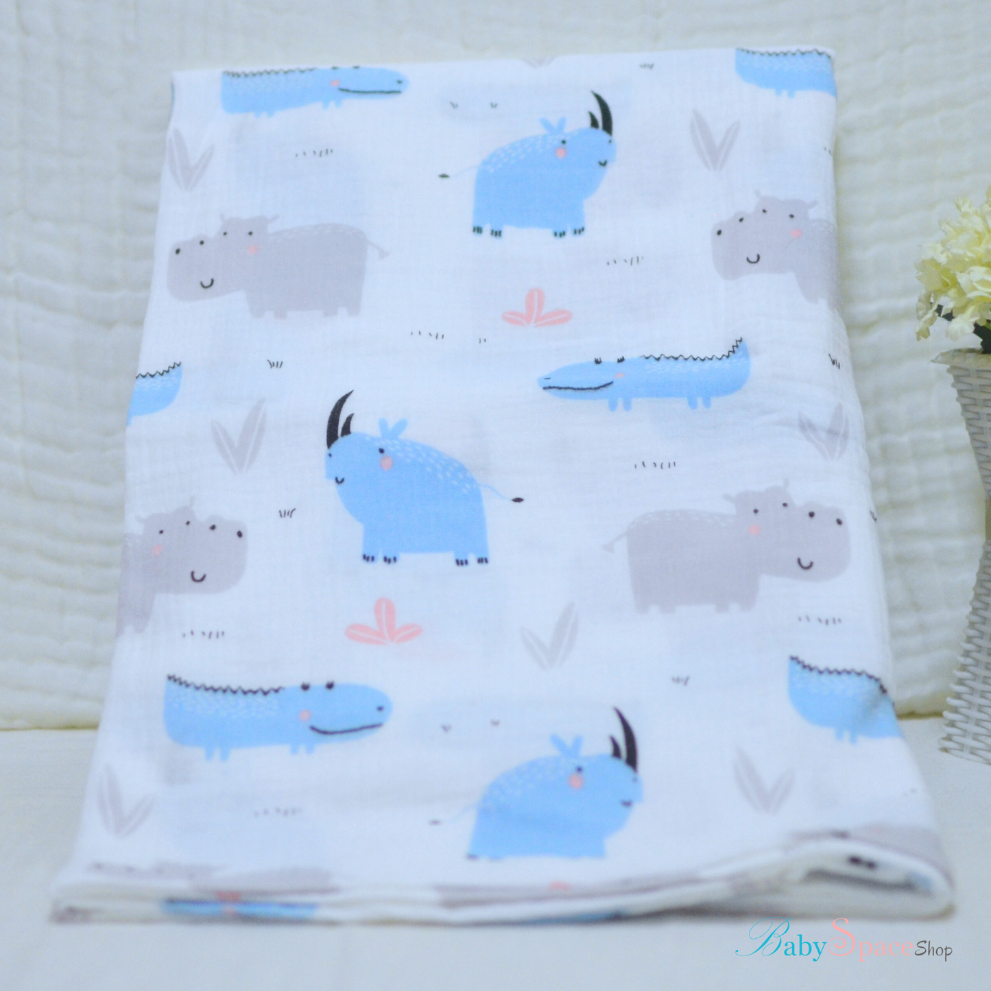 Muslin Crepe Cotton Receiving Baby Blanket 90x90cm