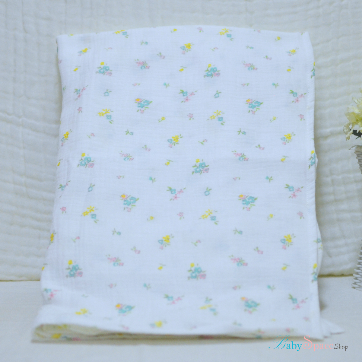 Muslin Crepe Cotton Receiving Baby Blanket 90x90cm