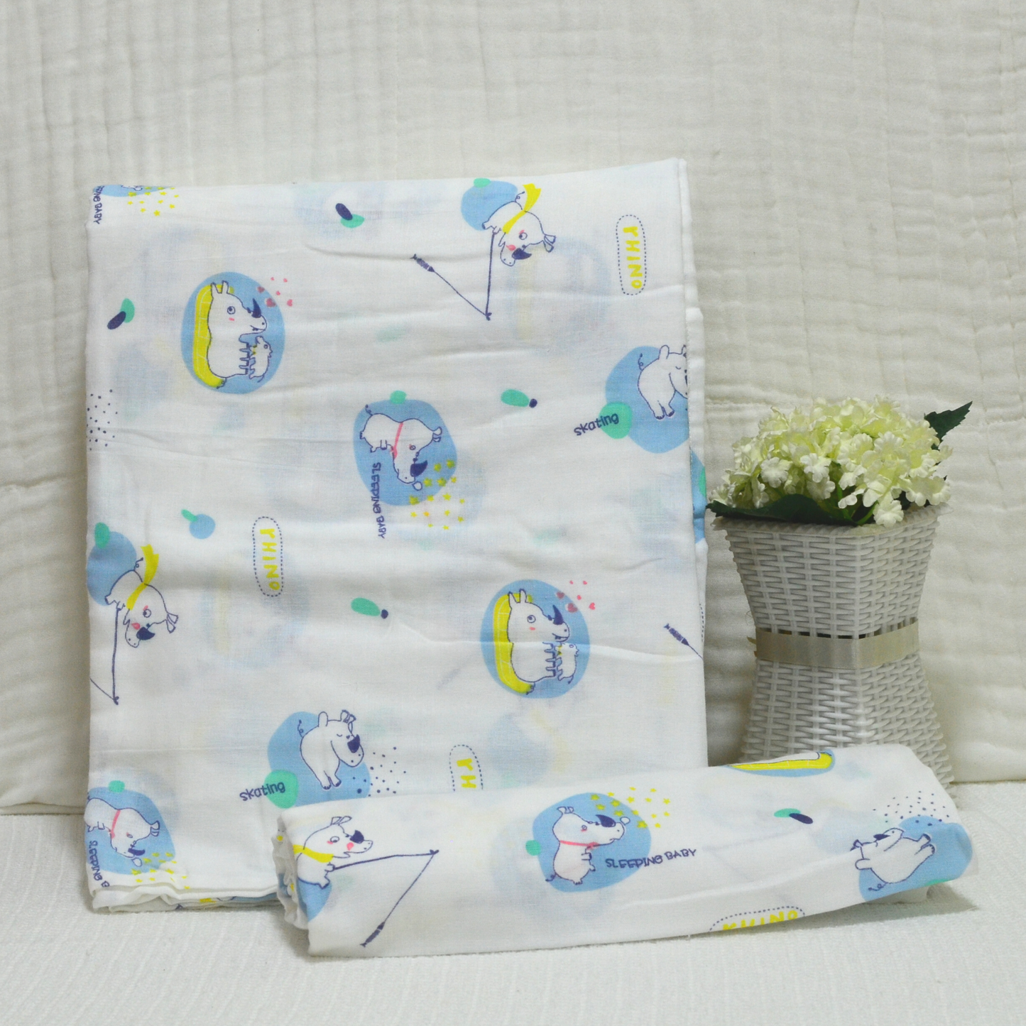 Muslin Swaddle Blankets - Plain 120 x 120 cm Collection