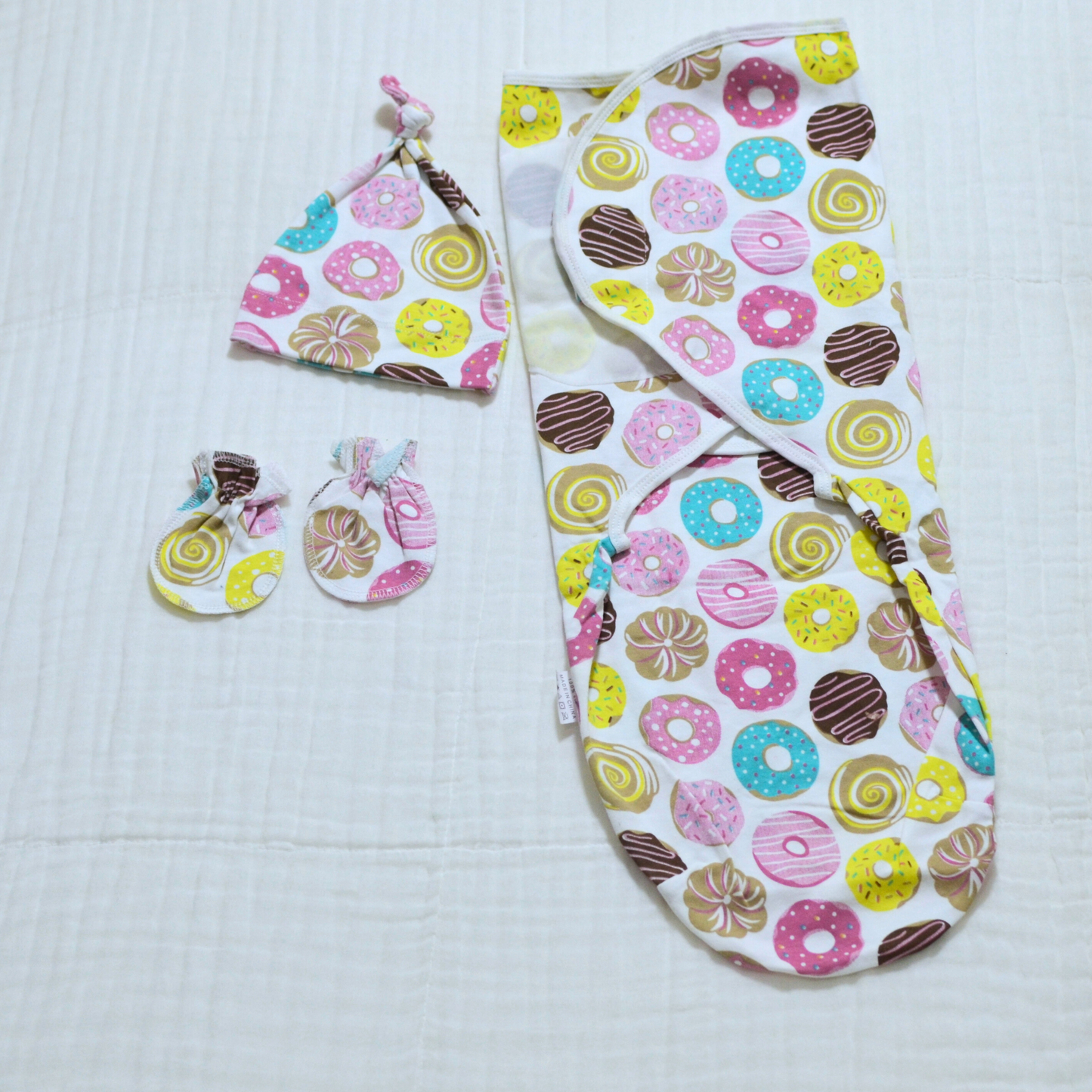Baby Swaddling Sleep Sack With Hat and Mittens - 3 to 6 Month Size