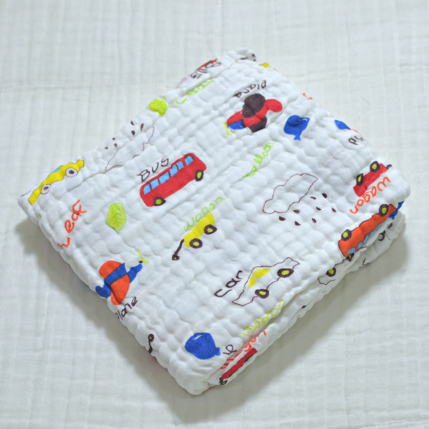 6 Layered Printed Cotton Gauze Baby Blanket/Towel 105x105cm - Collection V
