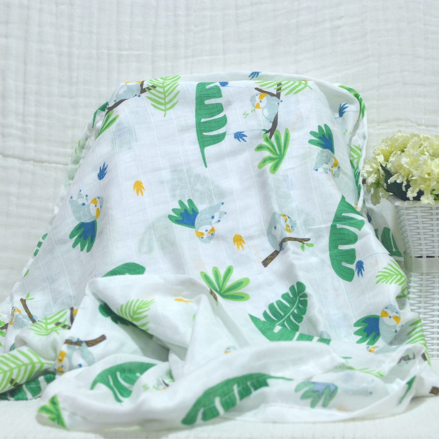 Muslin Swaddle - Printed - 70% Bamboo 30% Cotton 120x120cm