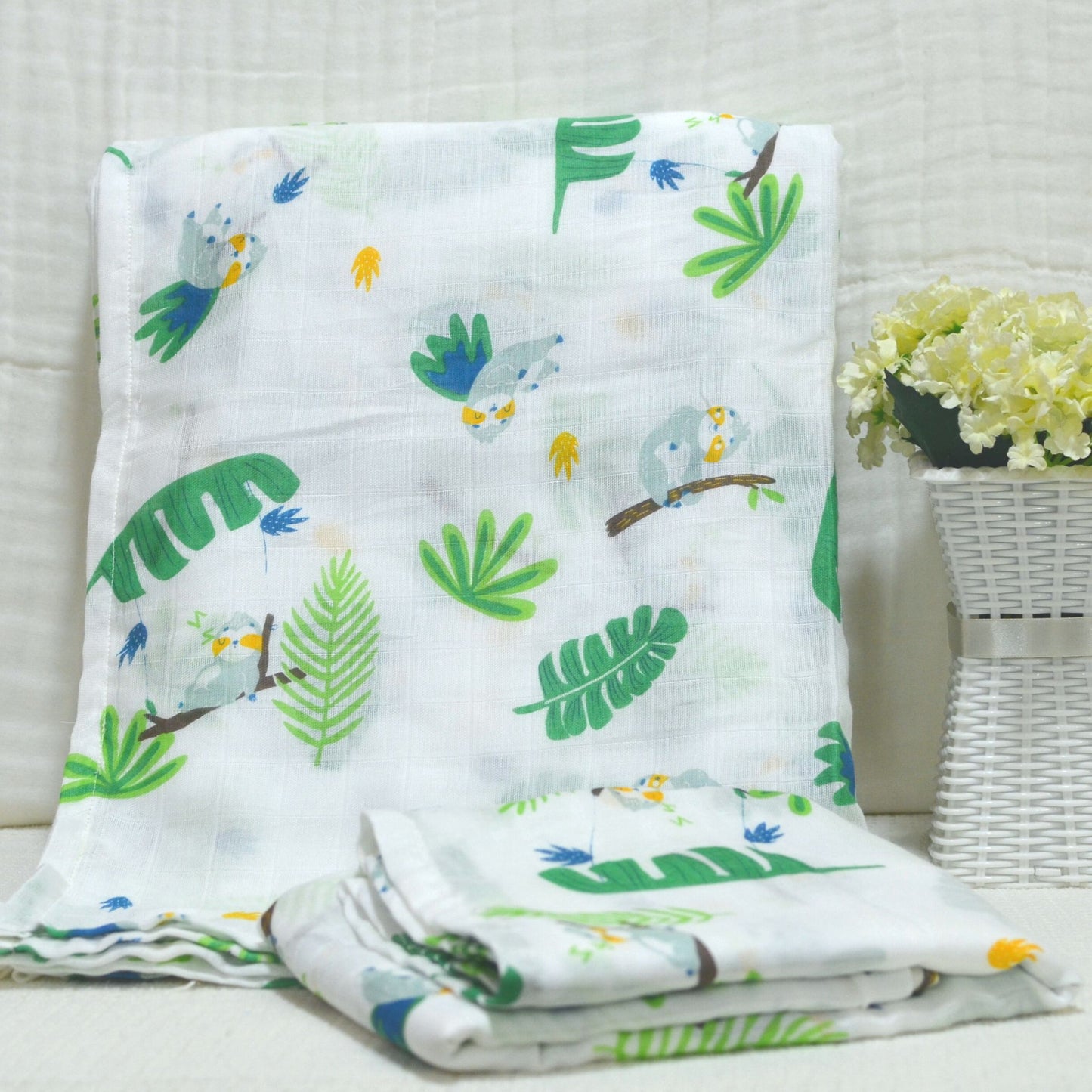 Muslin Swaddle - Printed - 70% Bamboo 30% Cotton 120x120cm