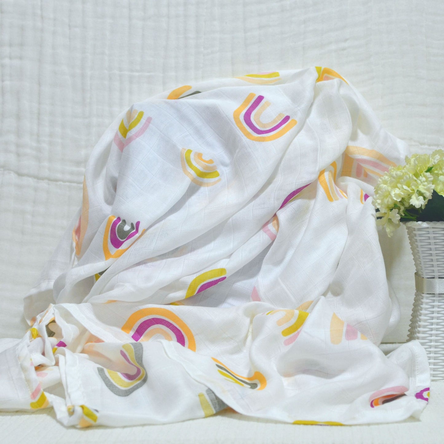 Muslin Swaddle - Printed - 70% Bamboo 30% Cotton 120x120cm