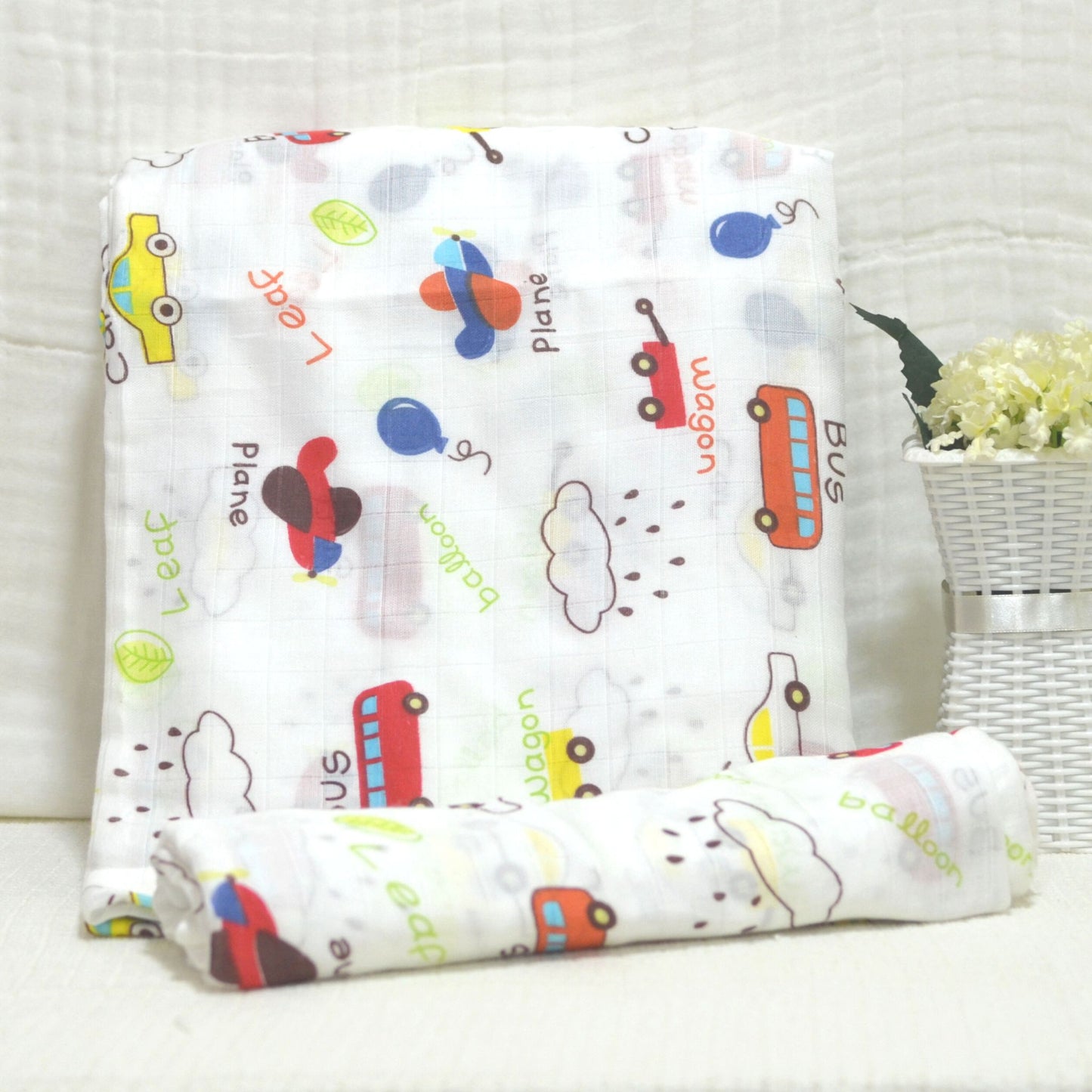 Muslin Swaddle - Printed - 70% Bamboo 30% Cotton 120x120cm
