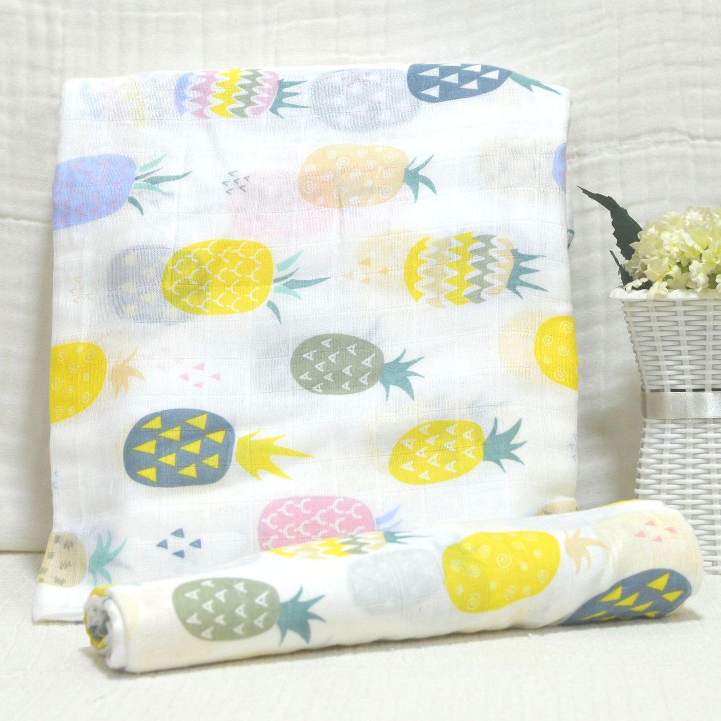 Muslin Swaddle - Printed - 70% Bamboo 30% Cotton 120x120cm