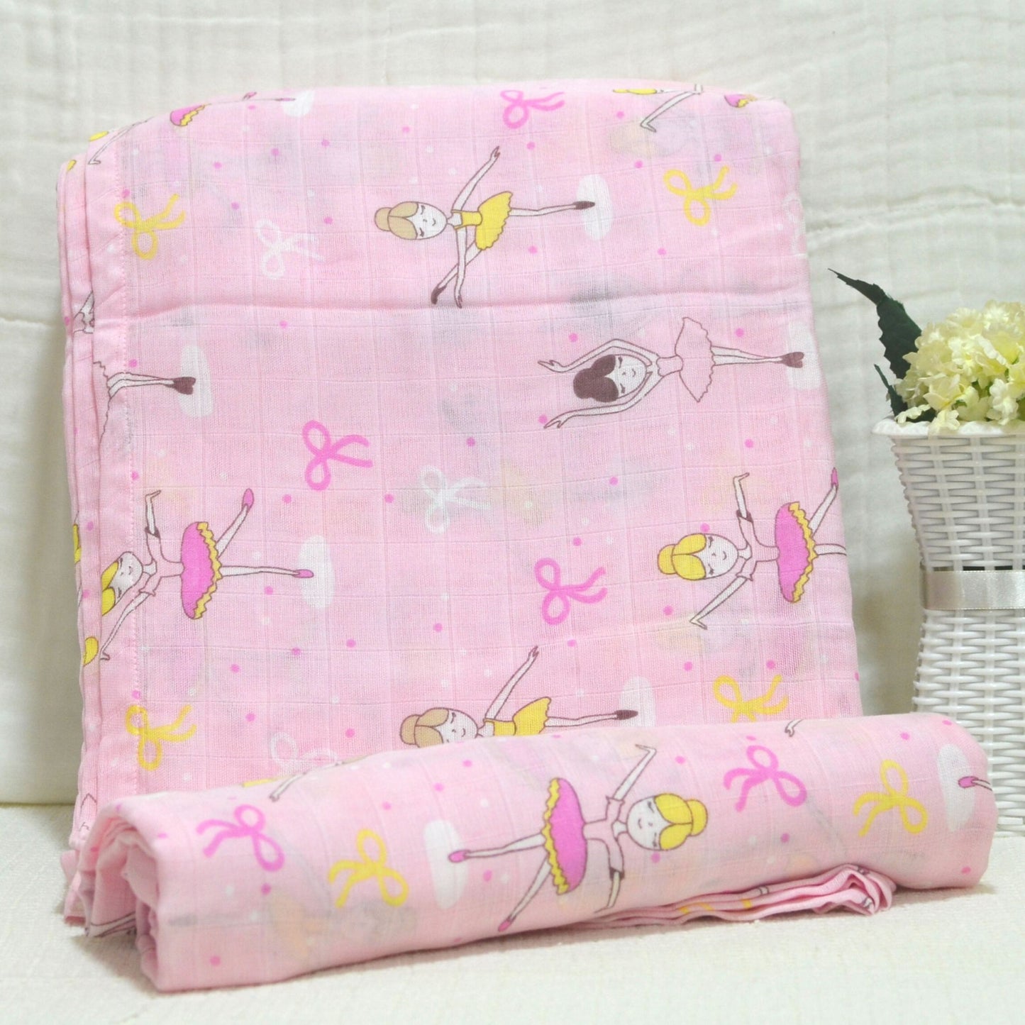 Muslin Swaddle - Printed - 70% Bamboo 30% Cotton 120x120cm