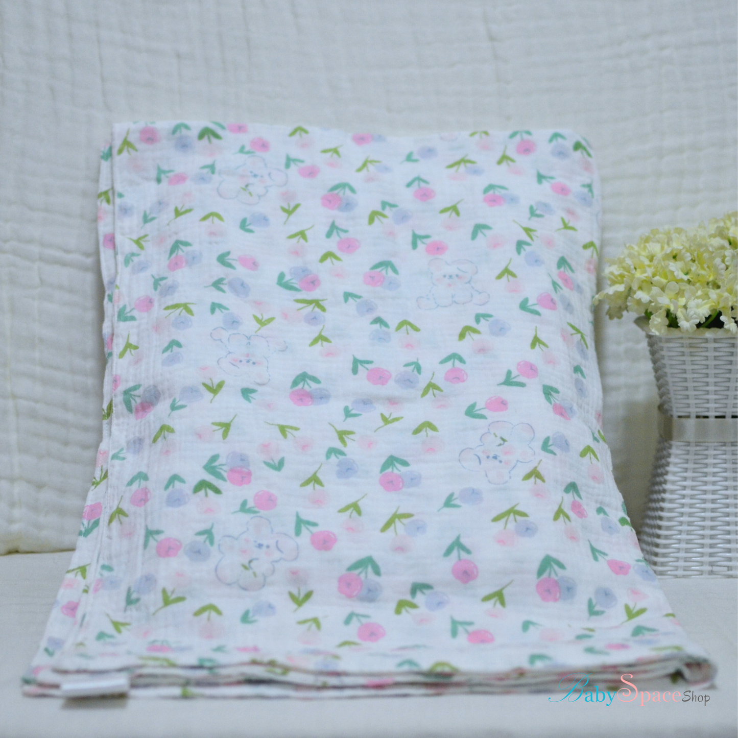 Muslin Baby Blanket 100% Cotton Double Crepe 70x100cm