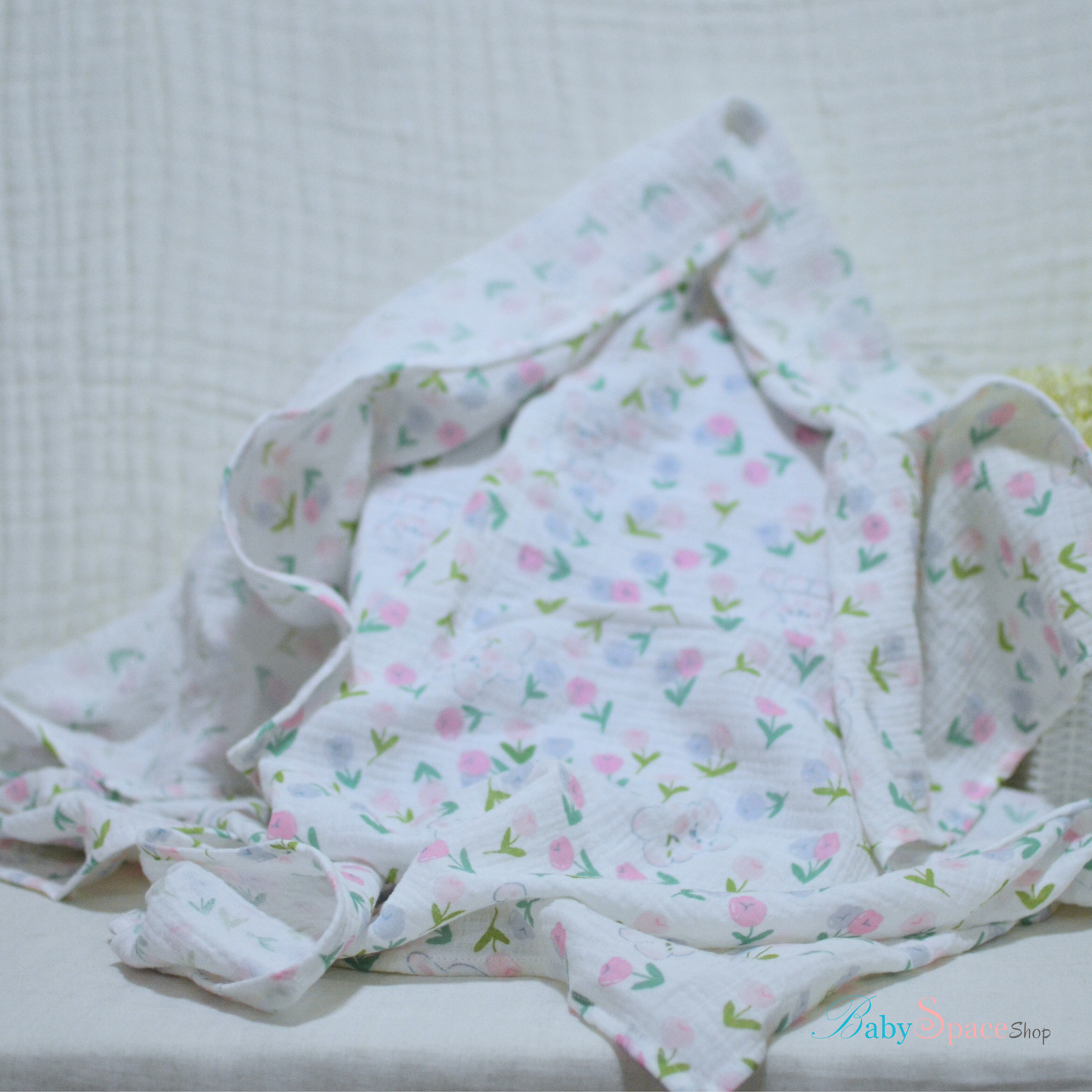 Double Crepe Muslin Cotton Receiving Baby Blanket 90x90cm
