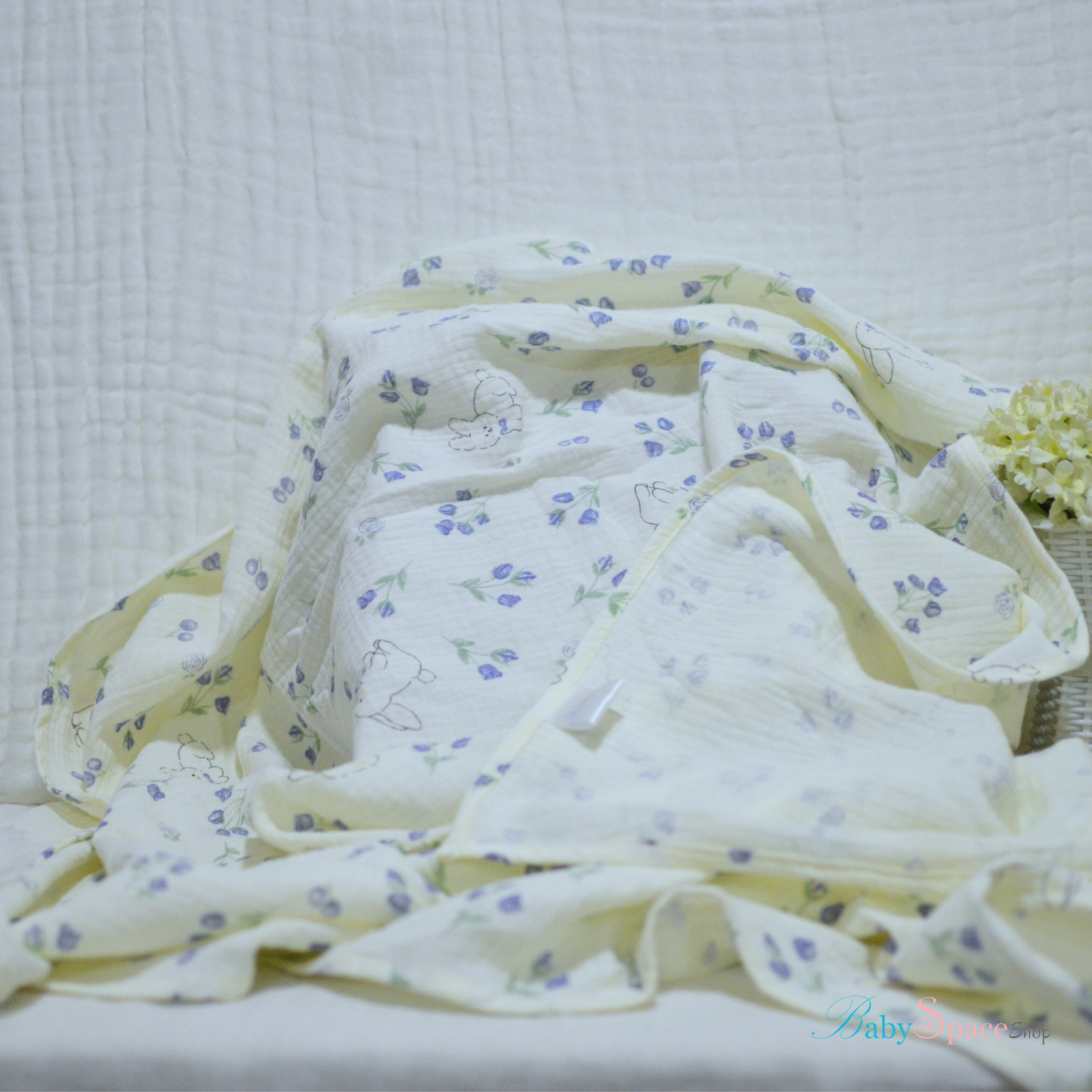 Double Crepe Muslin Cotton Receiving Baby Blanket 90x90cm