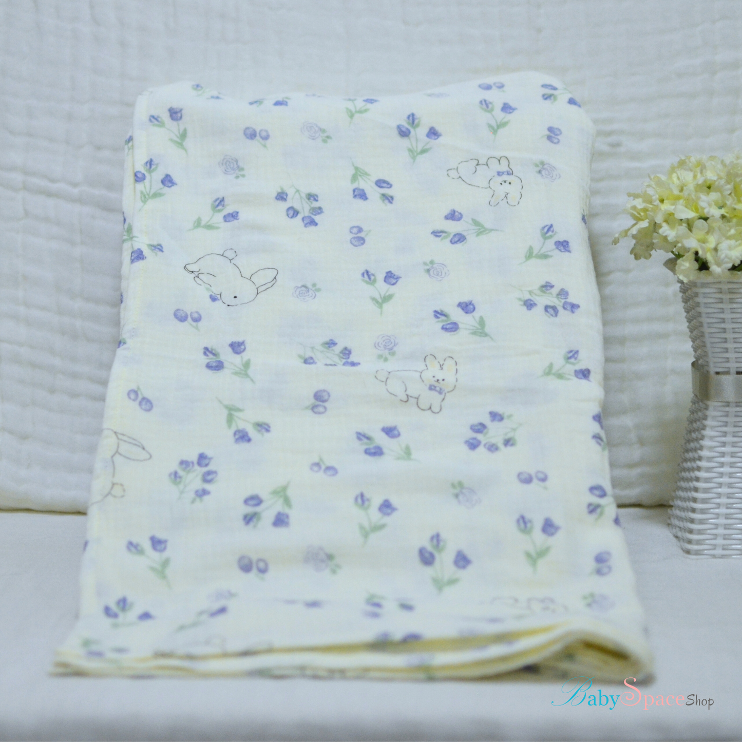 Double Crepe Muslin Cotton Receiving Baby Blanket 90x90cm