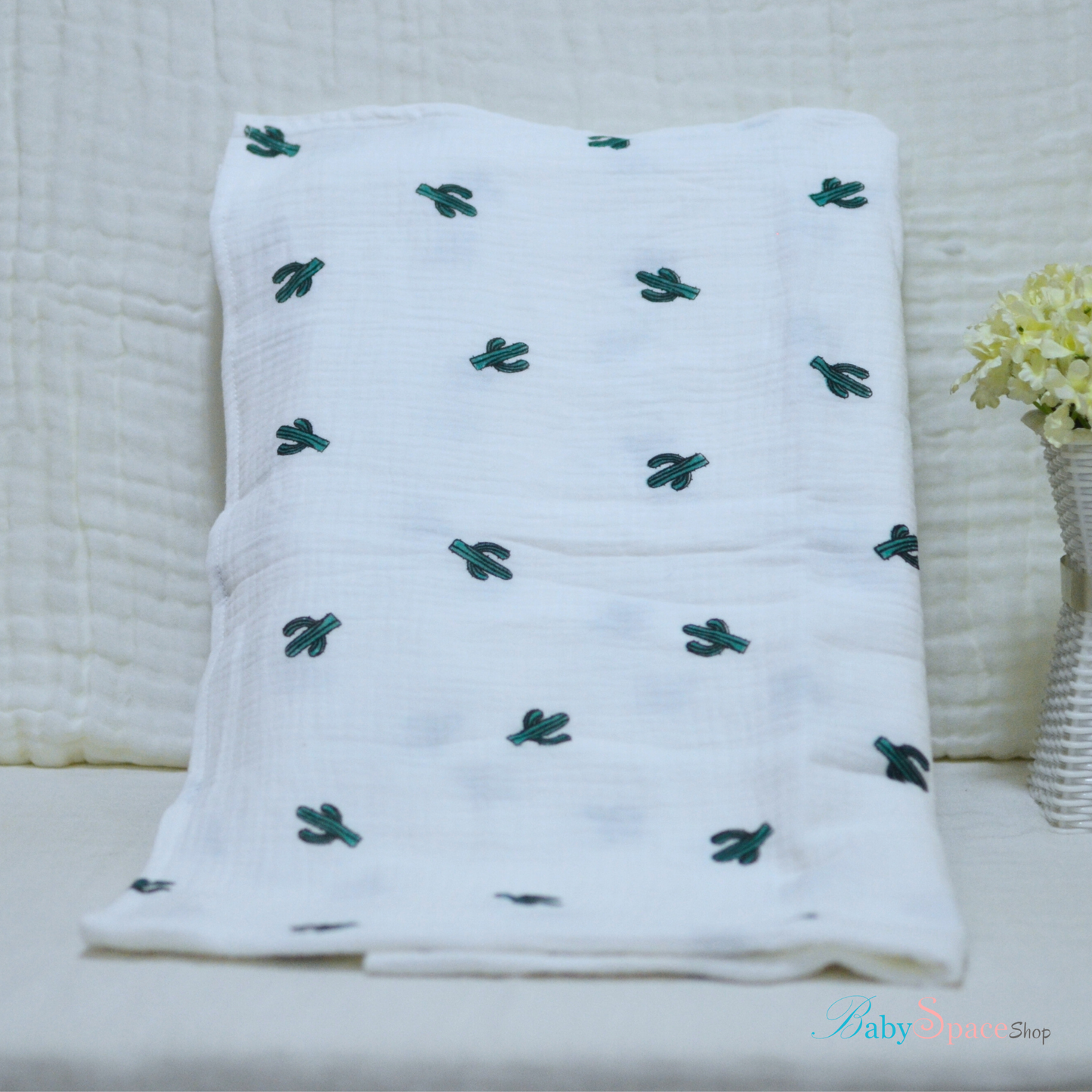 Double Crepe Muslin Cotton Receiving Baby Blanket 90x90cm