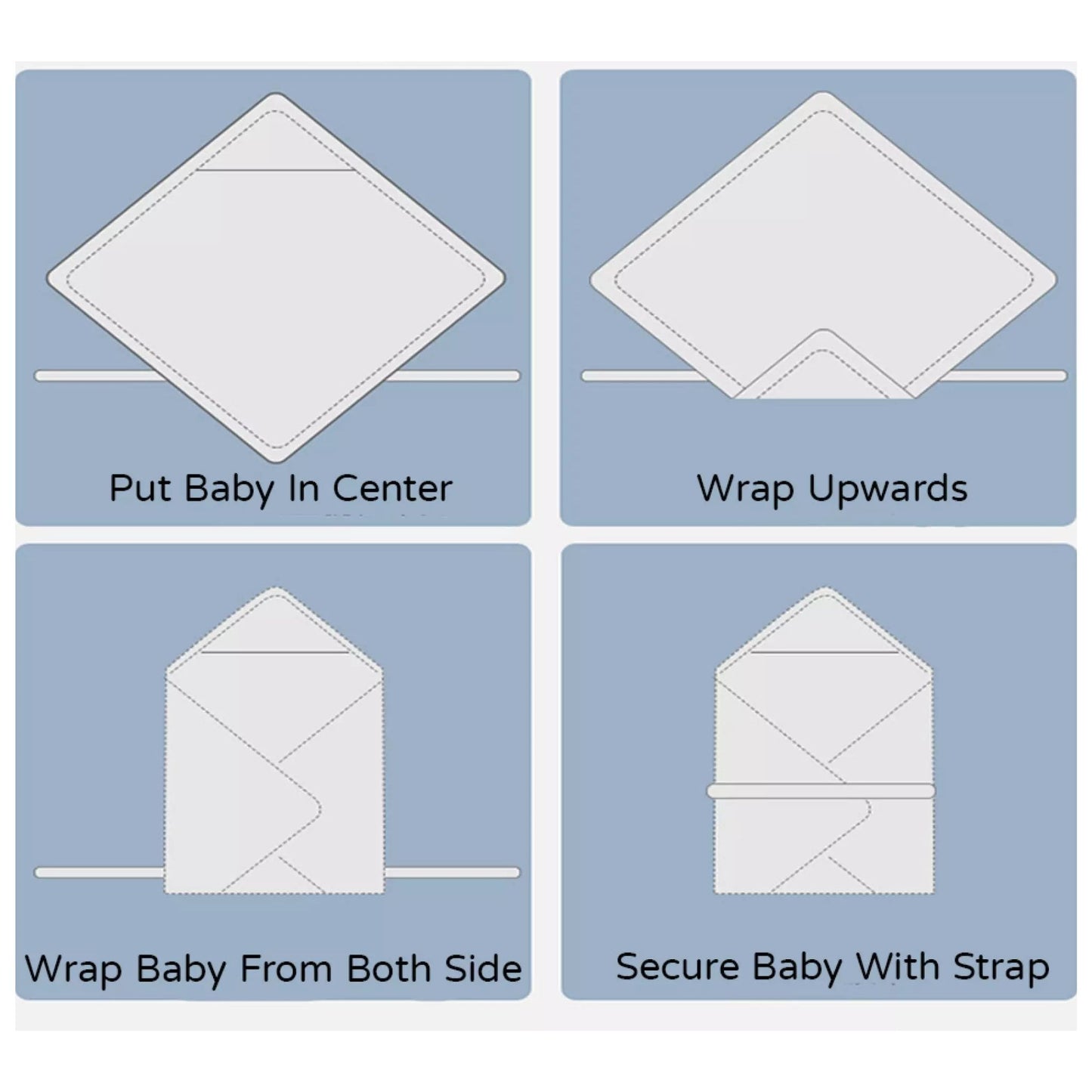 Muslin Hooded Baby Blanket - 90x90cm II