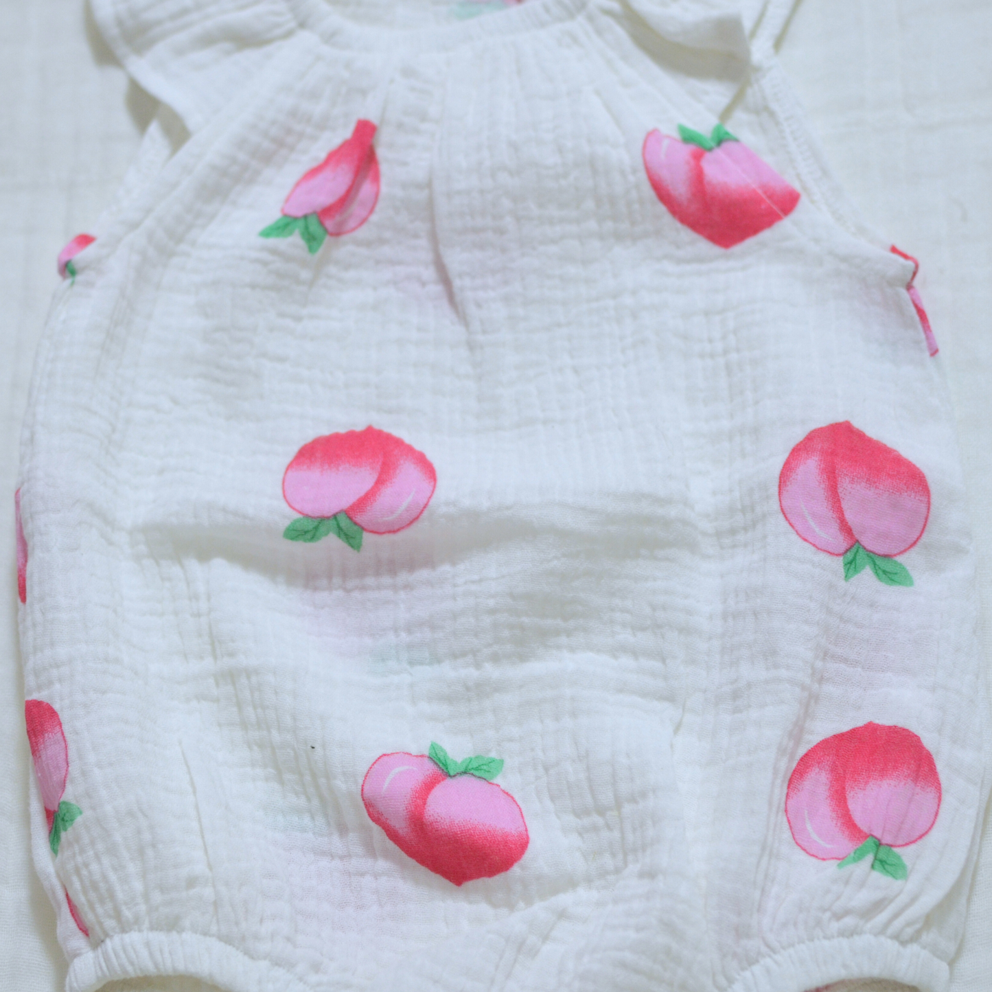 Muslin Ruffled Sleeve Baby Romper - 3 to 6 Month Size