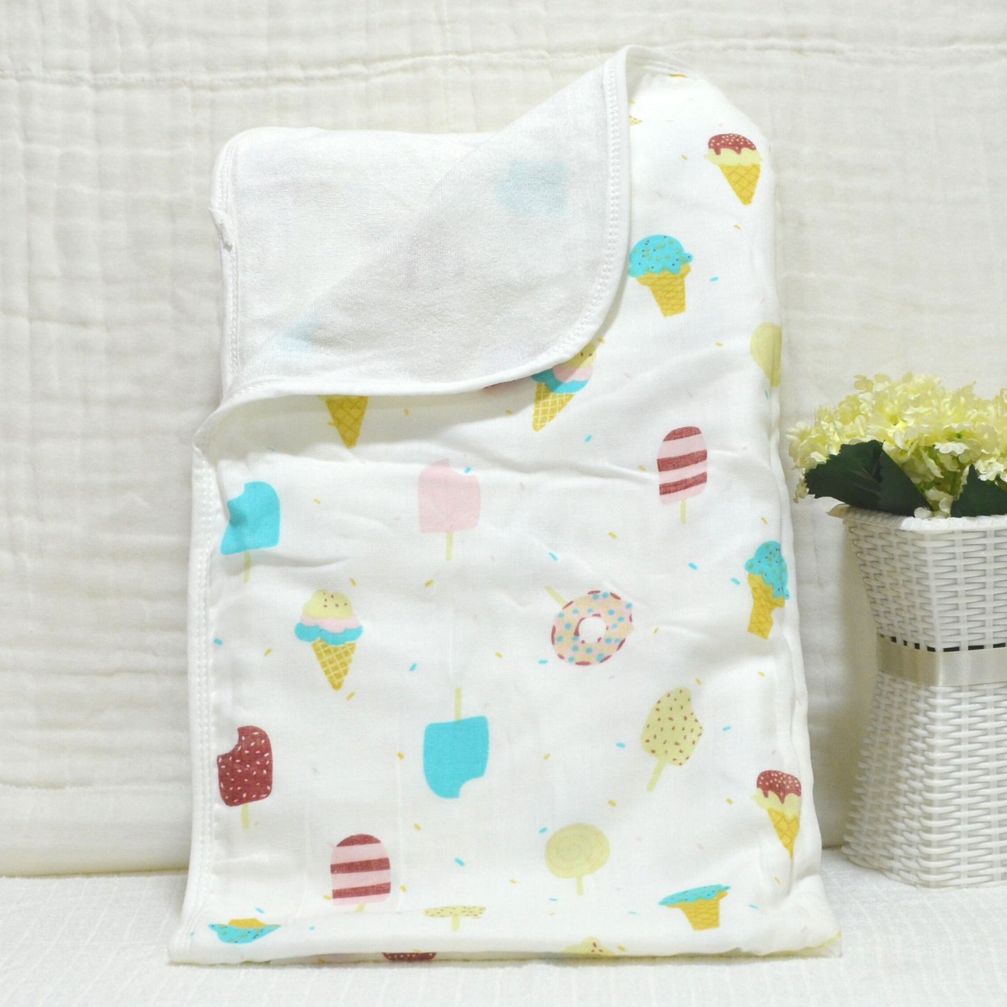 Muslin Cotton and Terry Baby Towel - 90x90cm