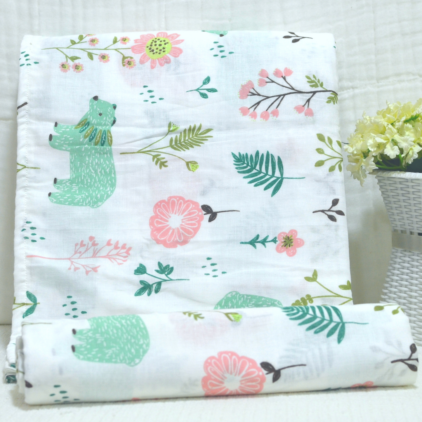Muslin Swaddle Blankets - Plain 120 x 120 cm Collection II
