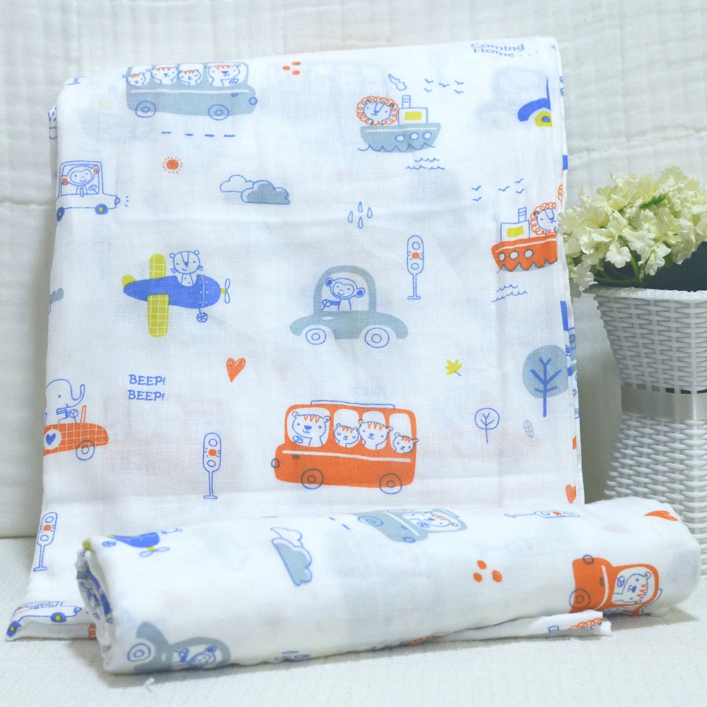 Muslin Swaddle Blankets - Plain 120 x 120 cm Collection II