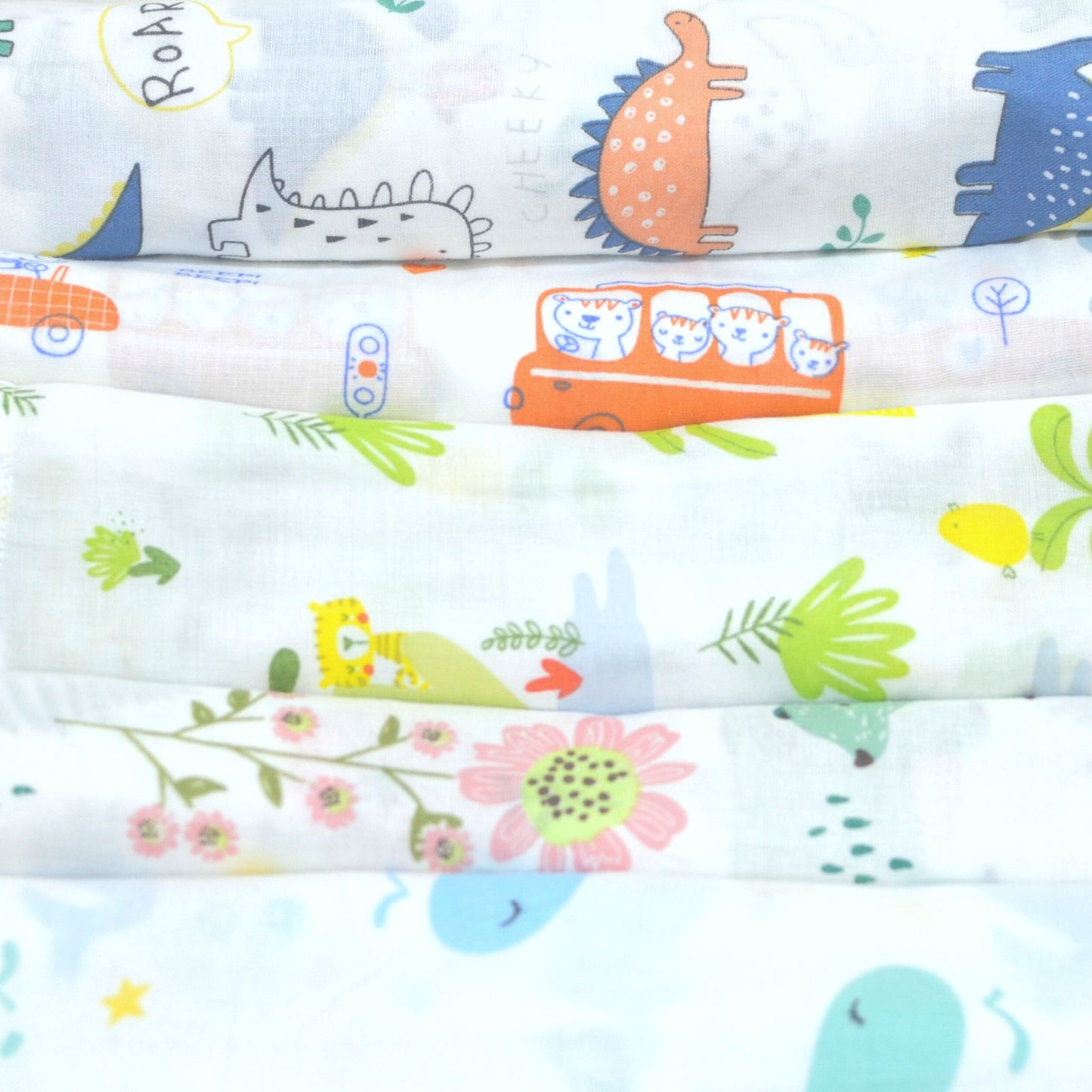 Muslin Swaddle Blankets - Plain 120 x 120 cm Collection II