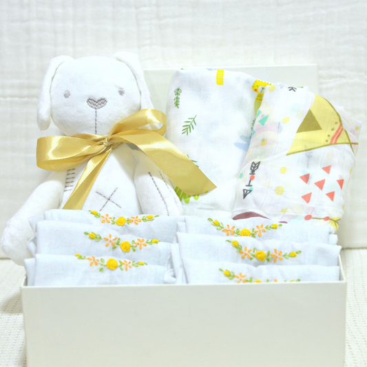Welcome Baby Hamper - With Bunny Gold