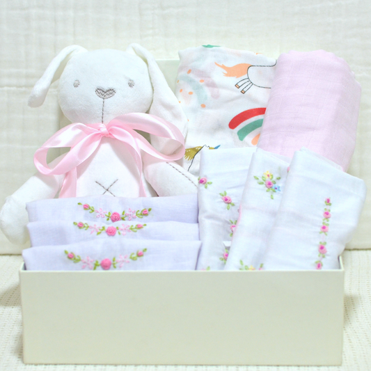 Welcome Baby Hamper - With Bunny Pink