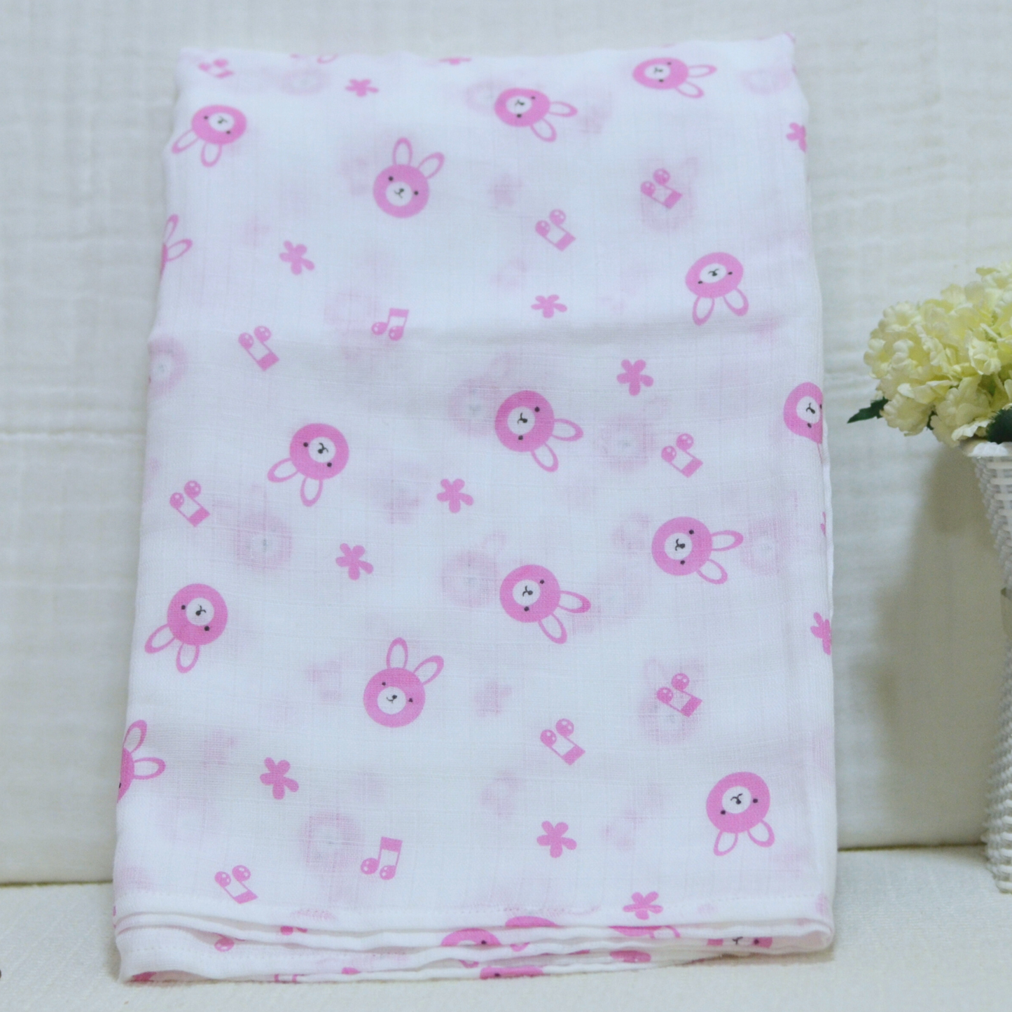 Muslin Cotton Receiving Baby Blanket 90x90cm