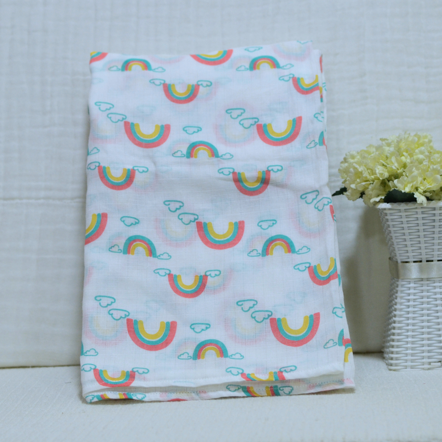 Muslin Cotton Receiving Baby Blanket 90x90cm