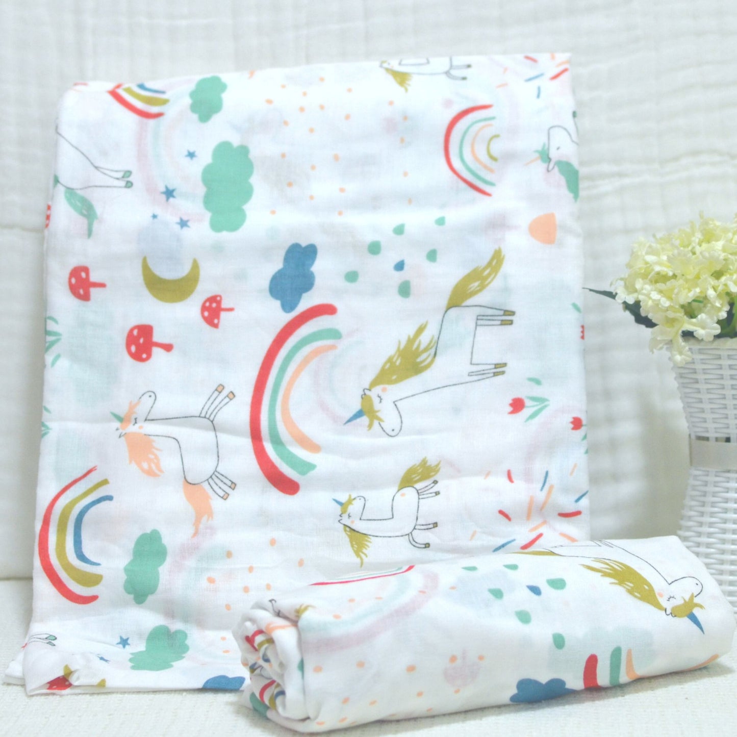Muslin Swaddle Blankets - Plain 120 x 120 cm Collection II