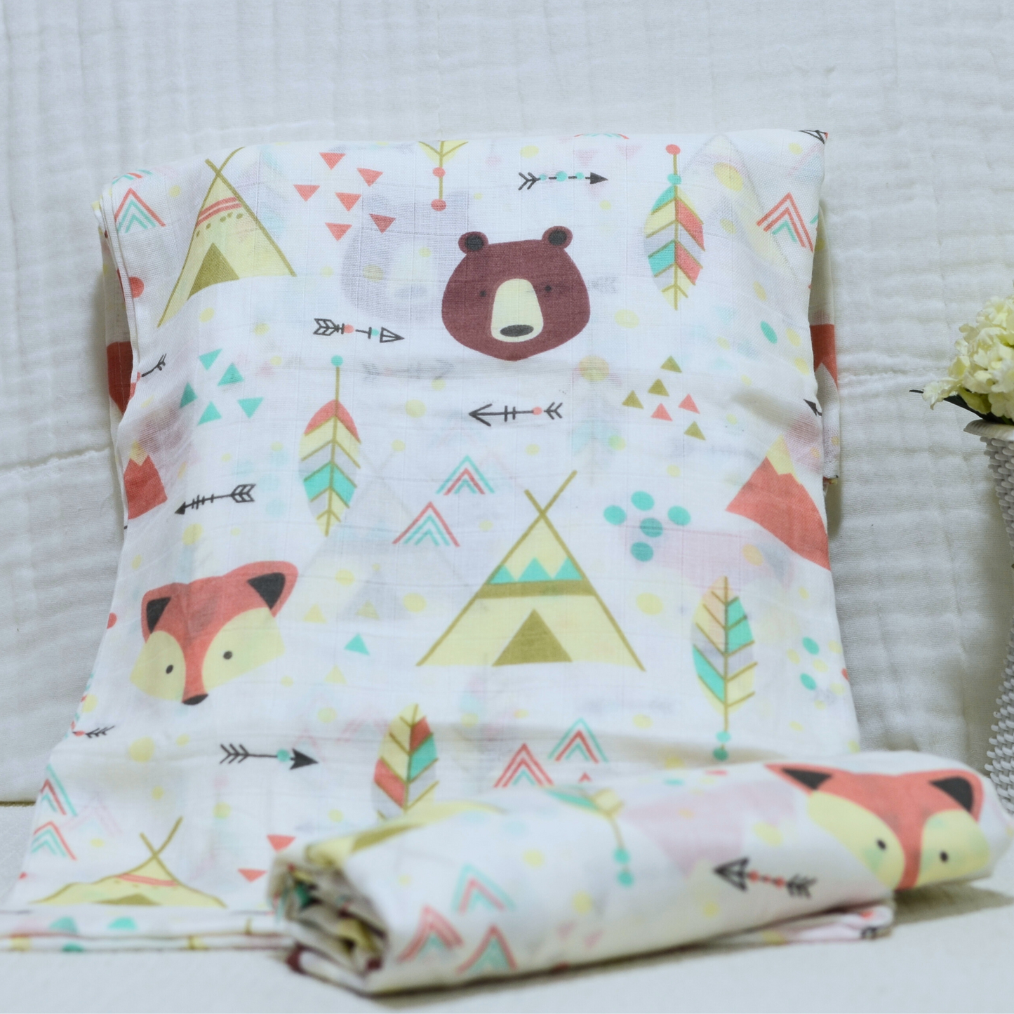 Muslin Swaddle - Printed - 70% Bamboo 30% Cotton 120x120cm II