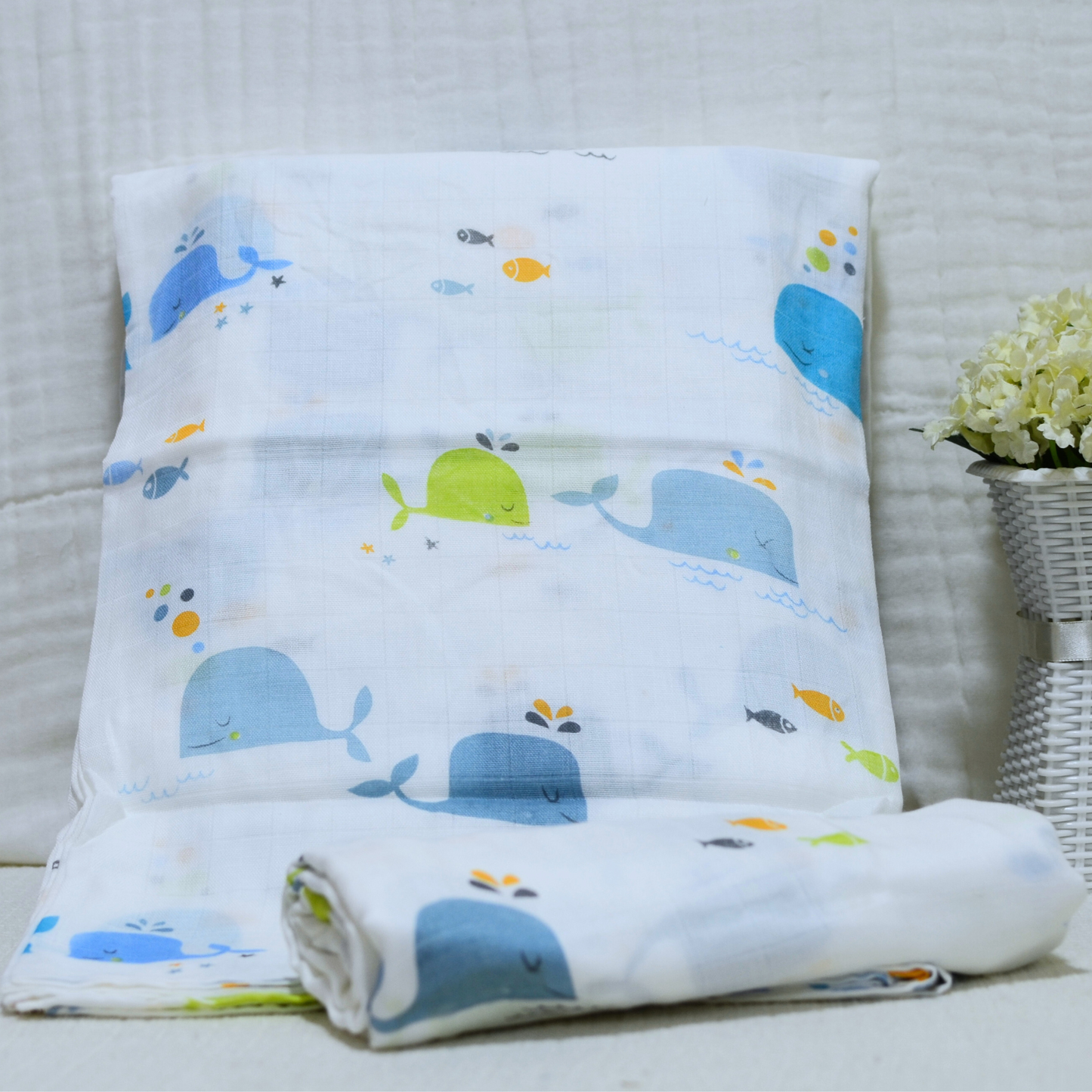 Muslin Swaddle - Printed - 70% Bamboo 30% Cotton 120x120cm II