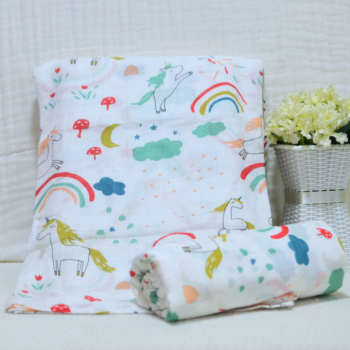 Muslin Swaddle - Printed - 70% Bamboo 30% Cotton 120x120cm II