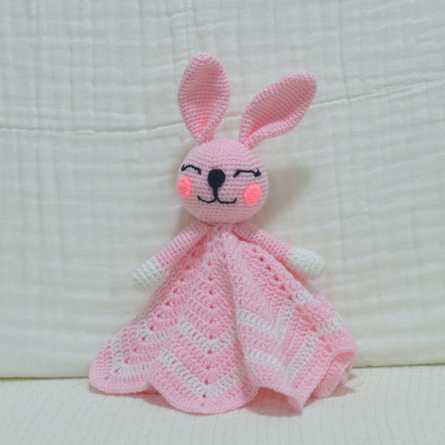 Handmade Crochet Bunny Security Blanket