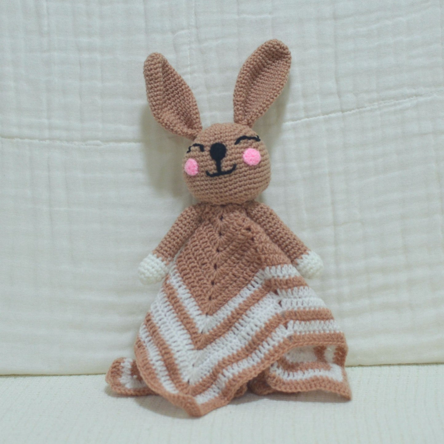 Handmade Crochet Bunny Security Blanket