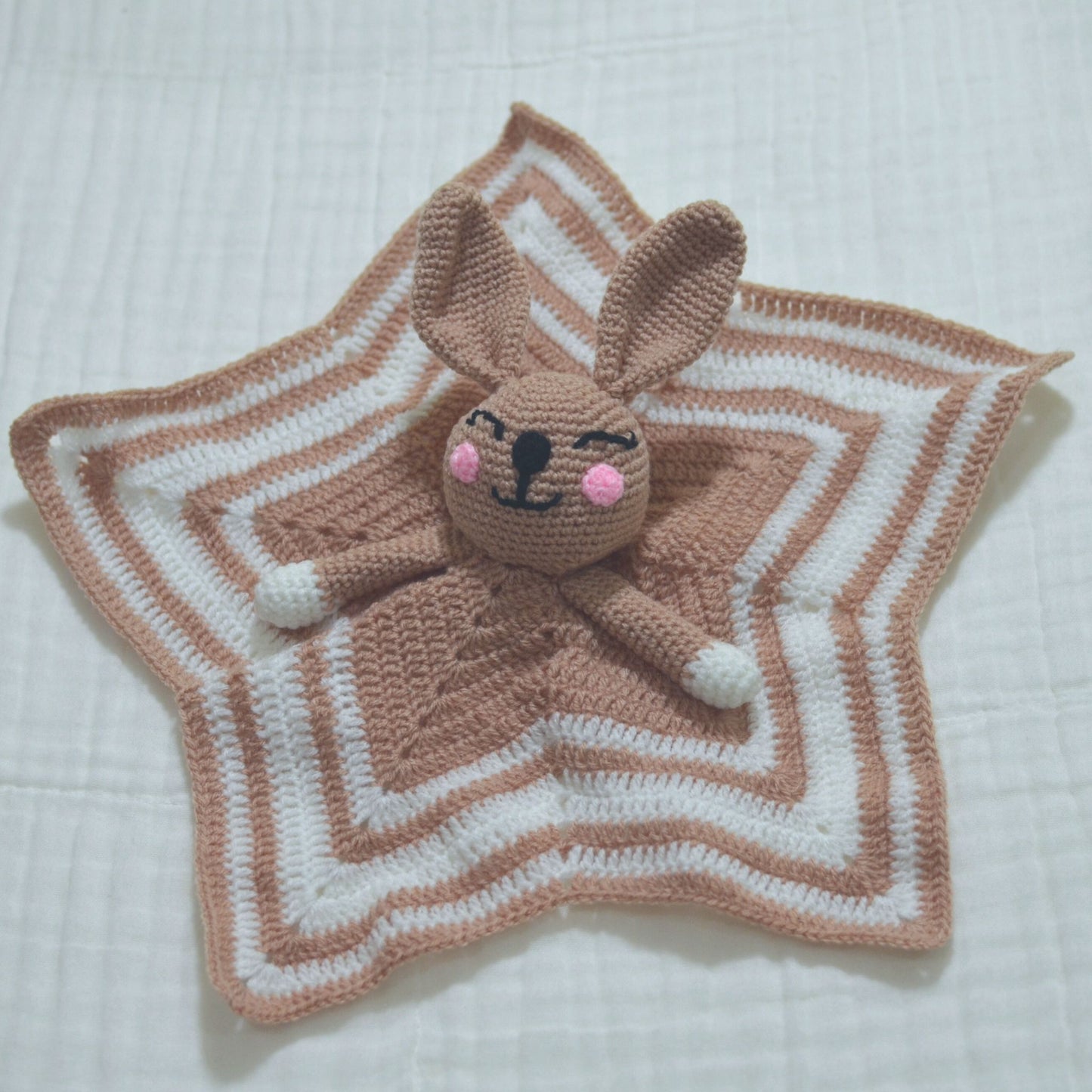 Handmade Crochet Bunny Security Blanket