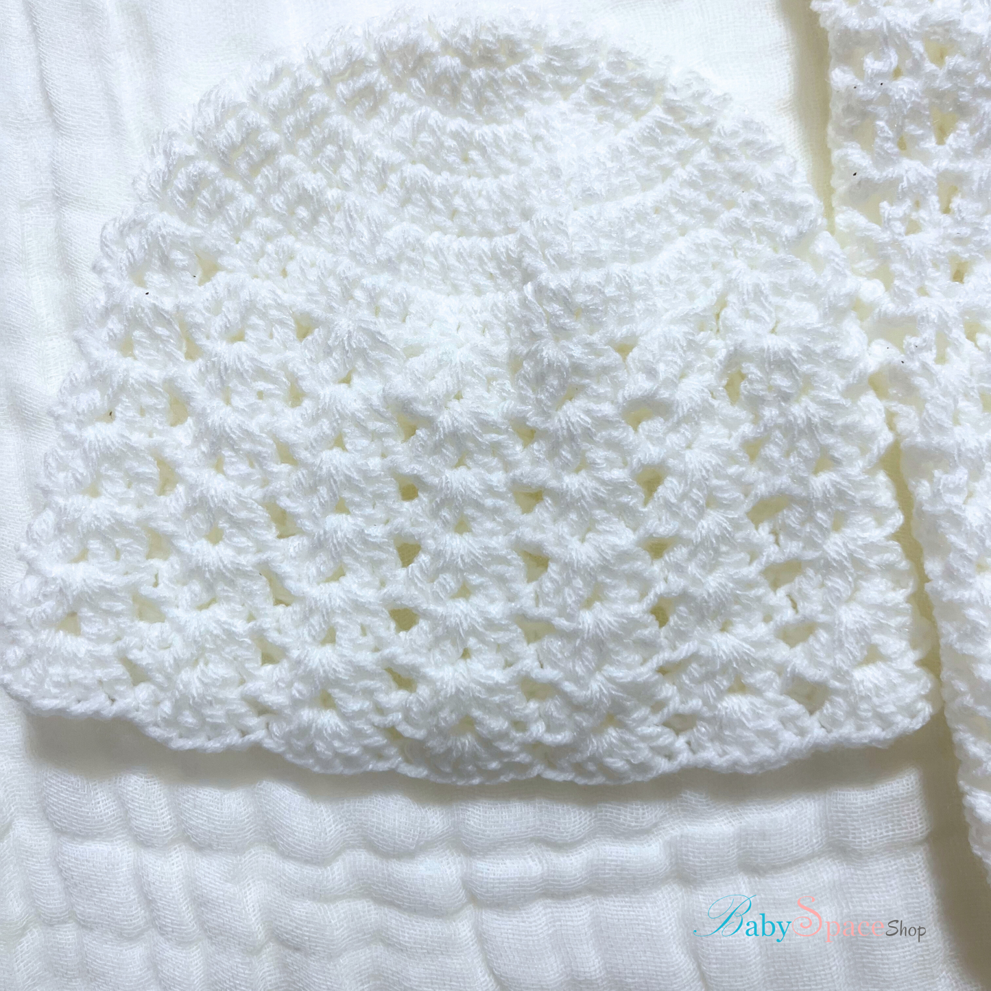 Crochet Baby Ful Body Suit With Hat and Socks - Newborn Size