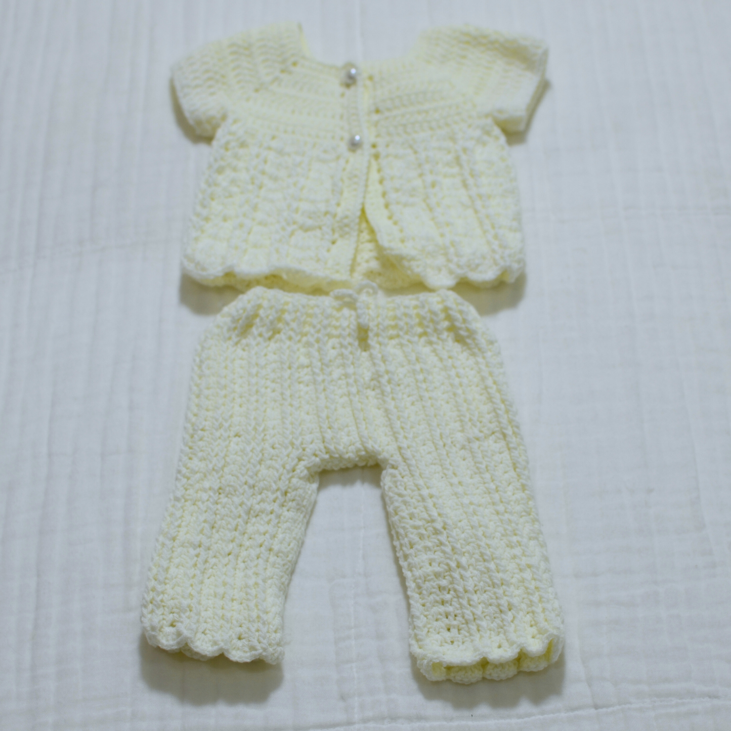 Crochet Baby Dress Pant and Jersey - Newborn size