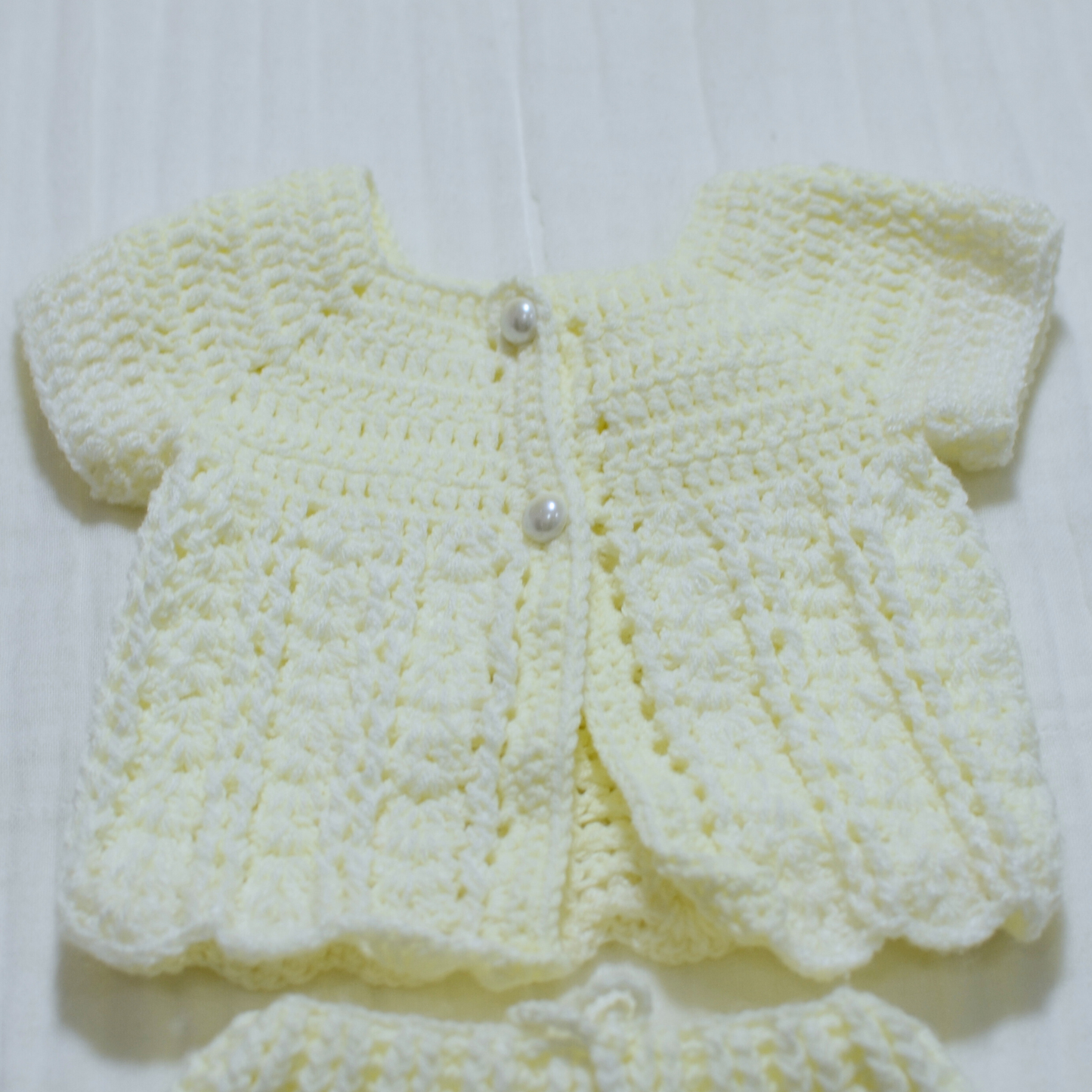 Crochet Baby Dress Pant and Jersey - Newborn size