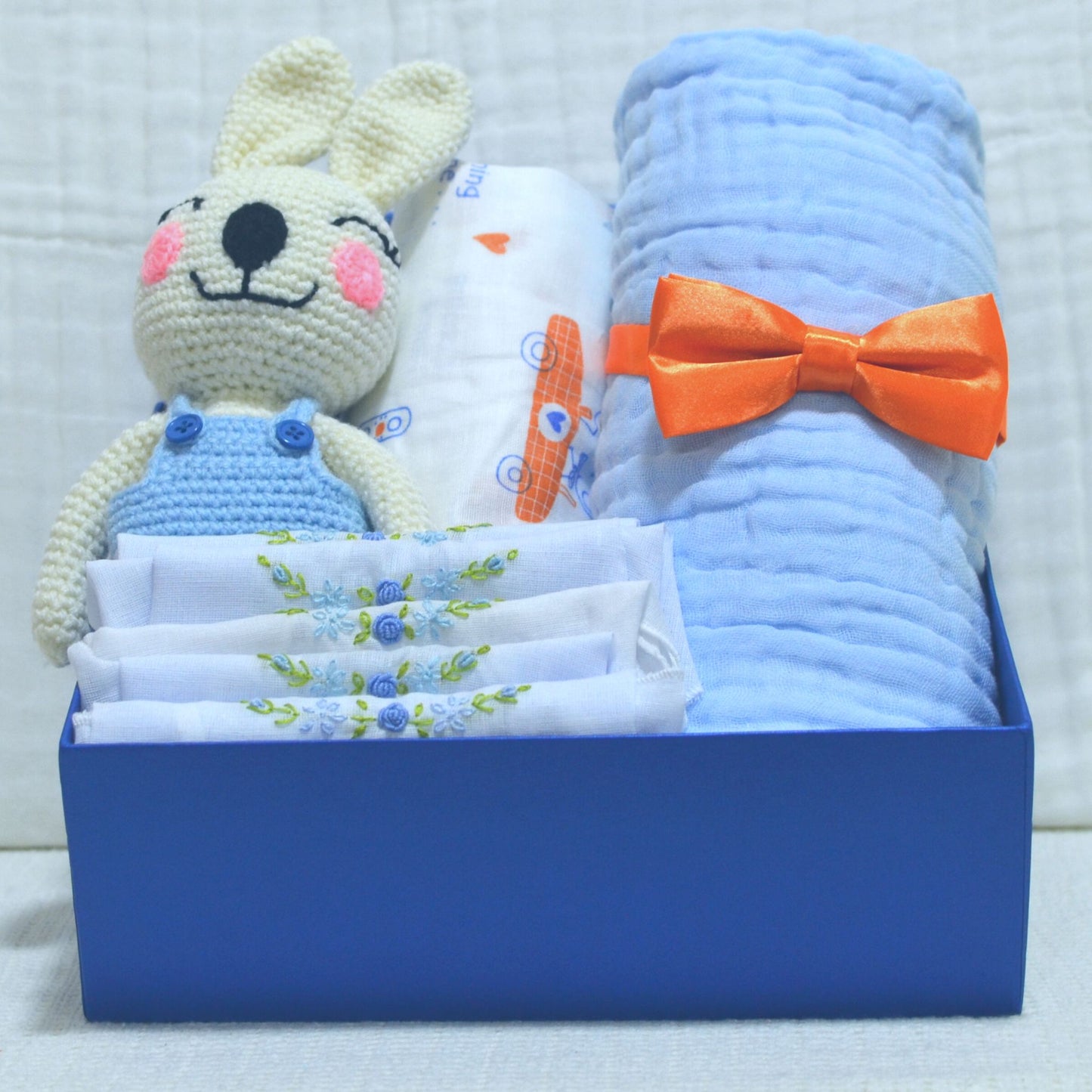 Baby Hamper With Crochet Bunny Boy