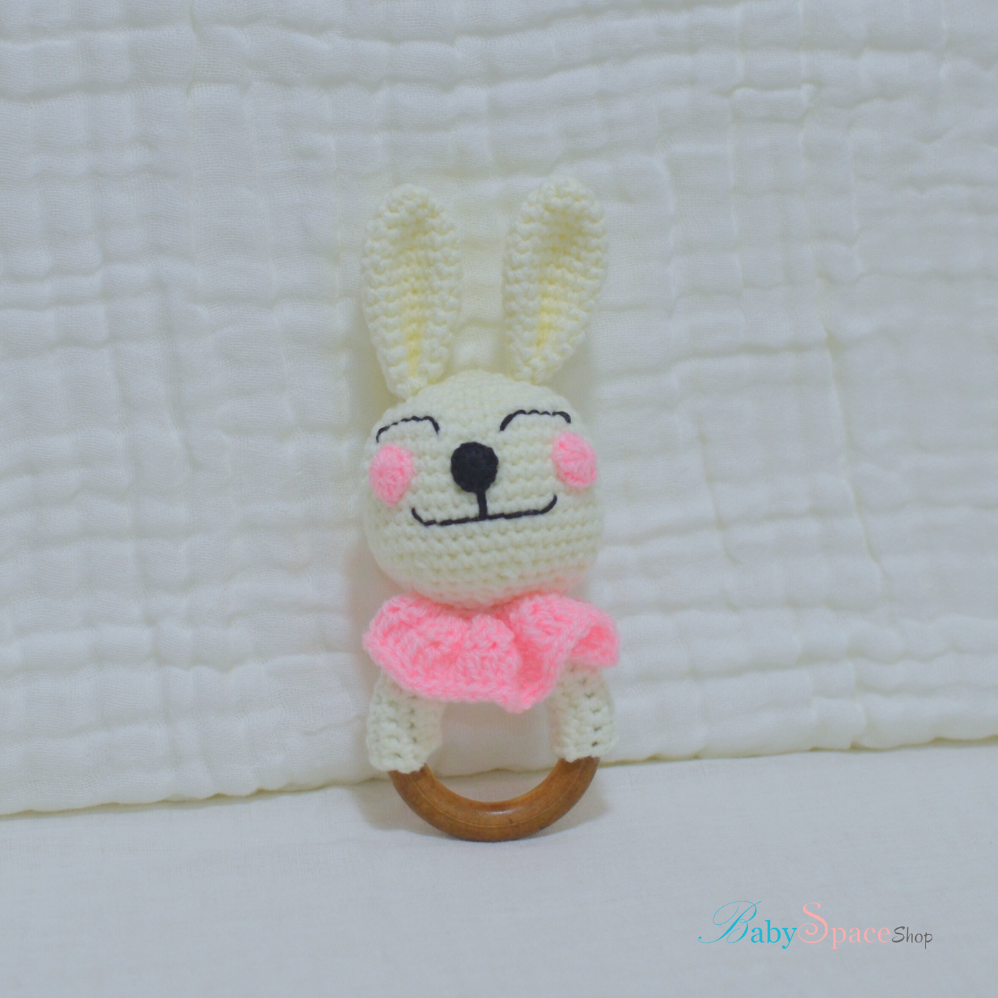 Handmade Crochet Rattle Bunny III