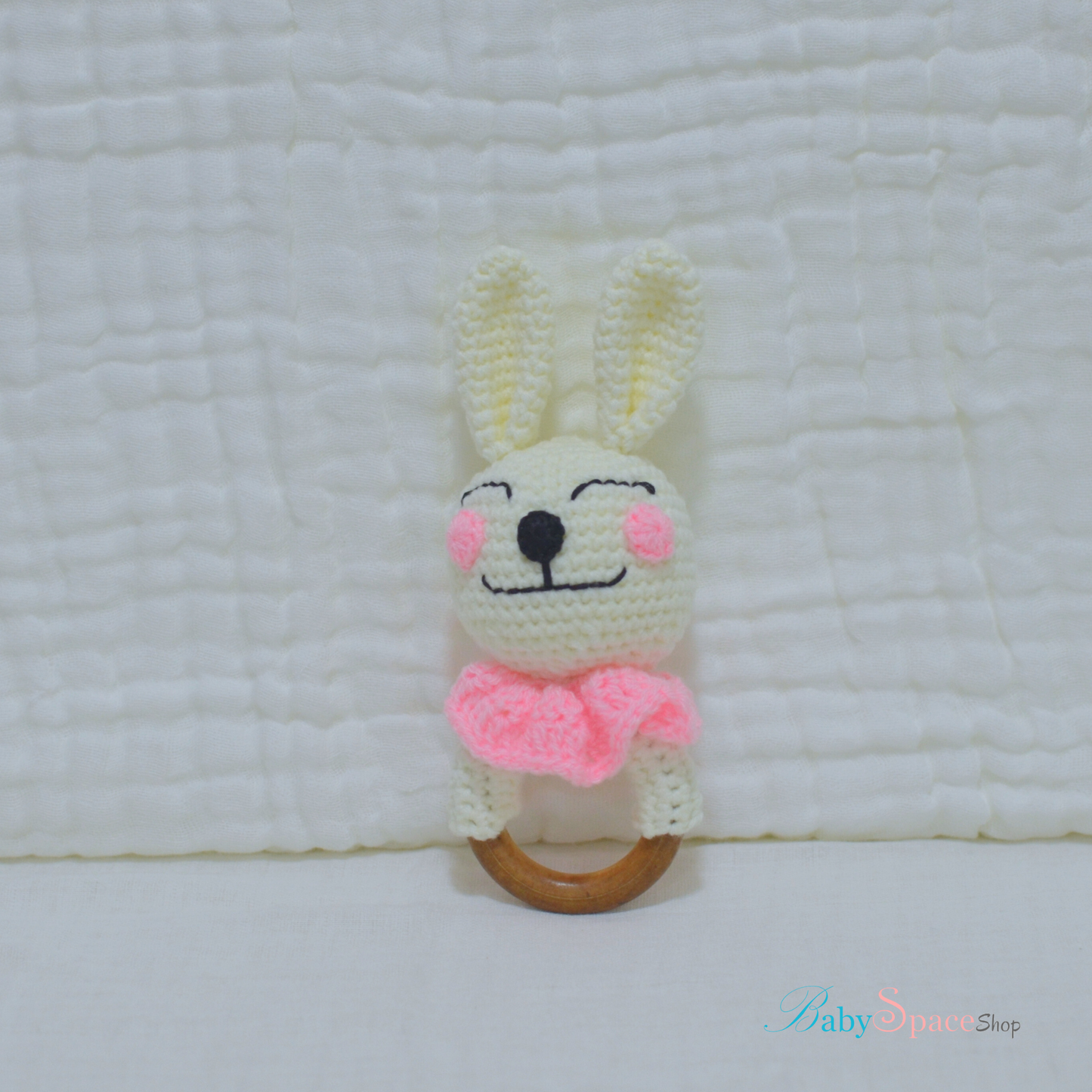 Handmade Crochet Rattle Bunny III