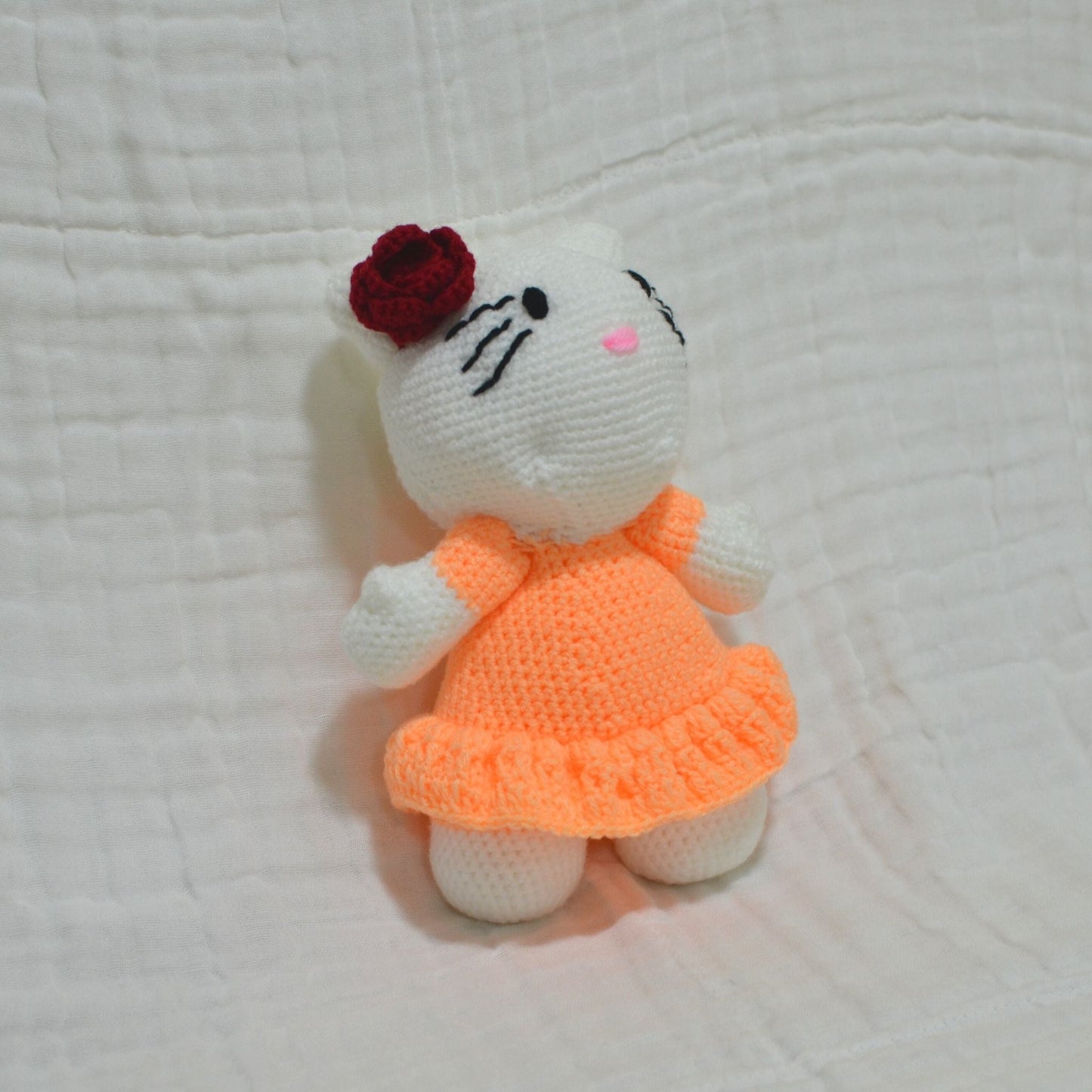 Handmade Crochet Hello Kitty Orange