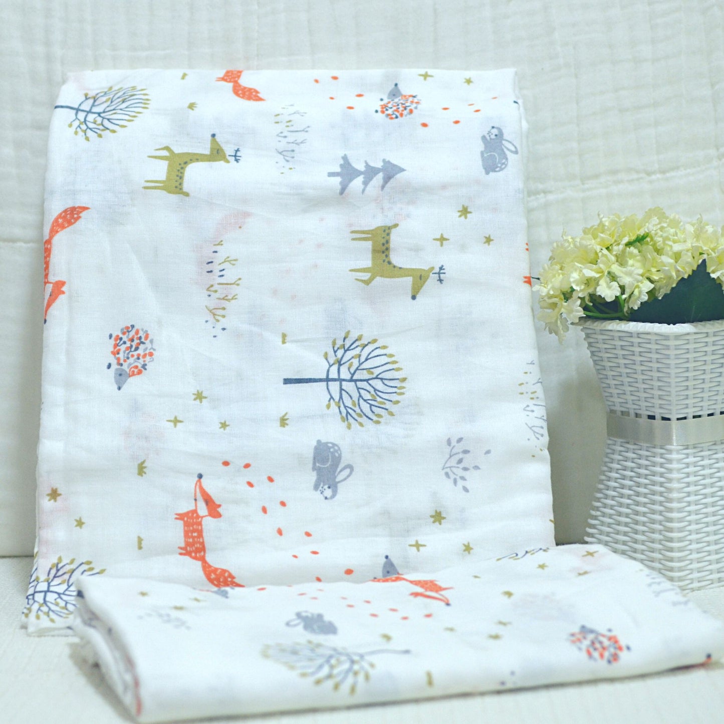 Muslin Swaddle Blankets - Plain 120 x 120 cm Collection II