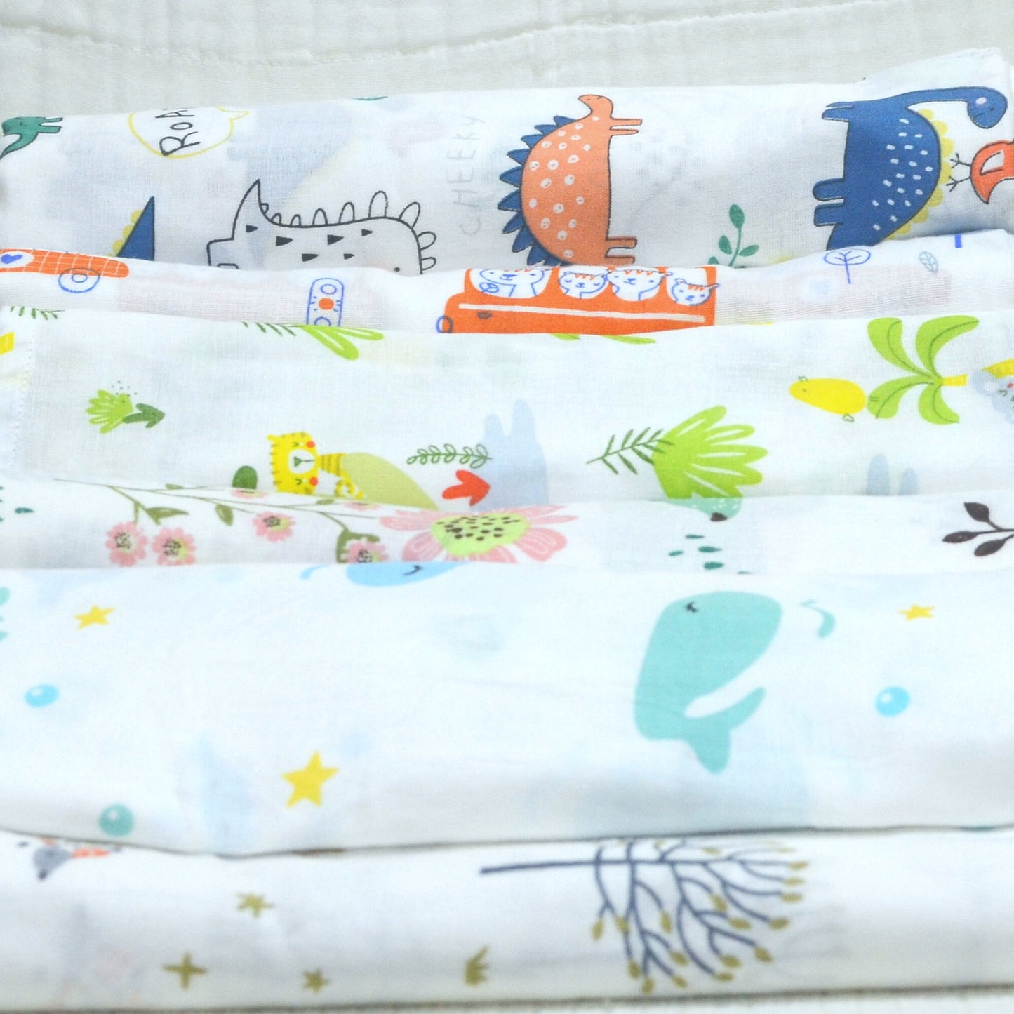 Muslin Swaddle Blankets - Plain 120 x 120 cm Collection II